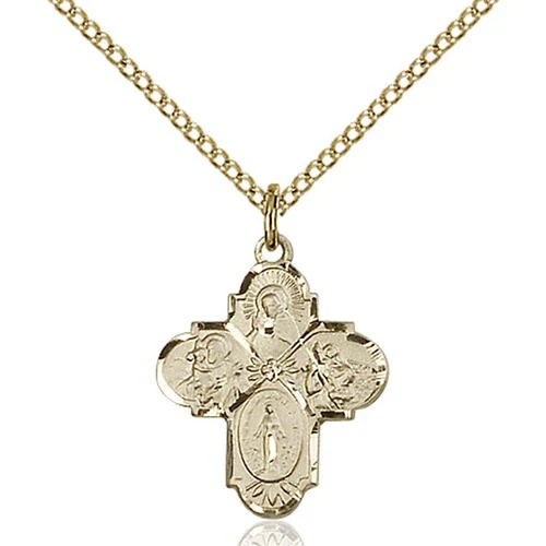 14kt Gold Filled 4-Way Pendant 3/4 X 5/8 Inch