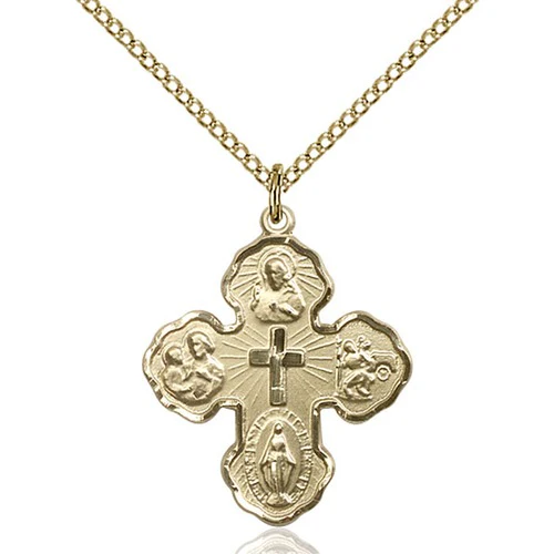 14kt Gold Filled 5-Way Pendant 1 X 3/4 Inch