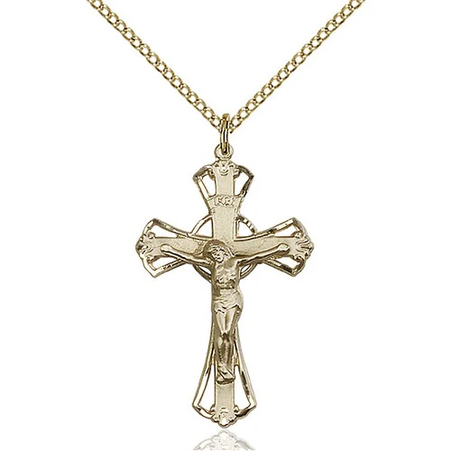 14kt Gold Filled Crucifix Pendant 1 1/4 X 3/4 Inch