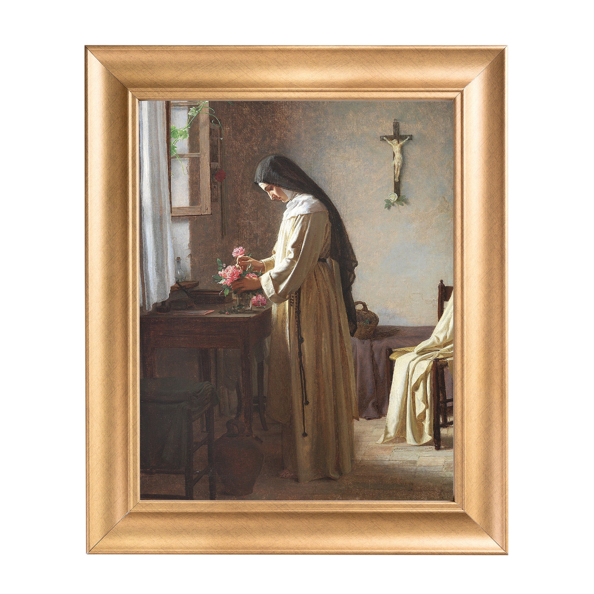 A Nun at Morning Gold Framed Art Print - Multiple Sizes - Image 3
