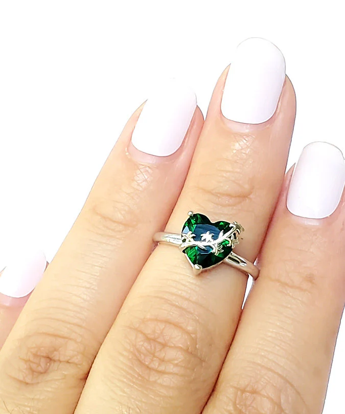 Adjustable Sterling & Jeweled Chaste Heart of St. Joseph Ring - Image 2