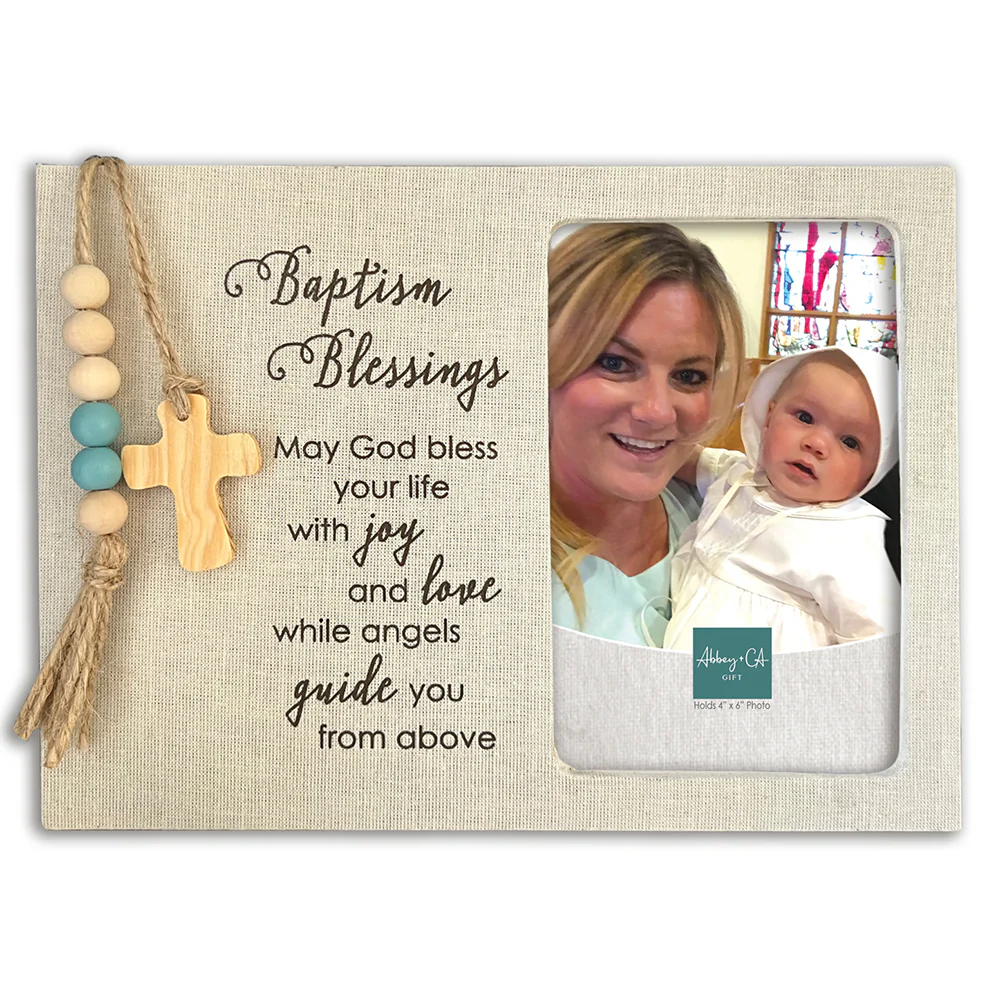 Baptism Blessings Charm Frame  - Pink or Blue