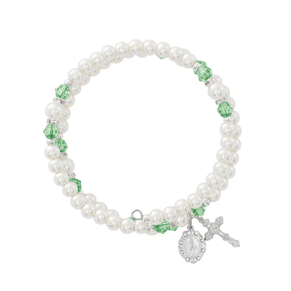 Birthstone & Pearl Rosary Wrap Bracelet - Multiple Birthstones - Image 2