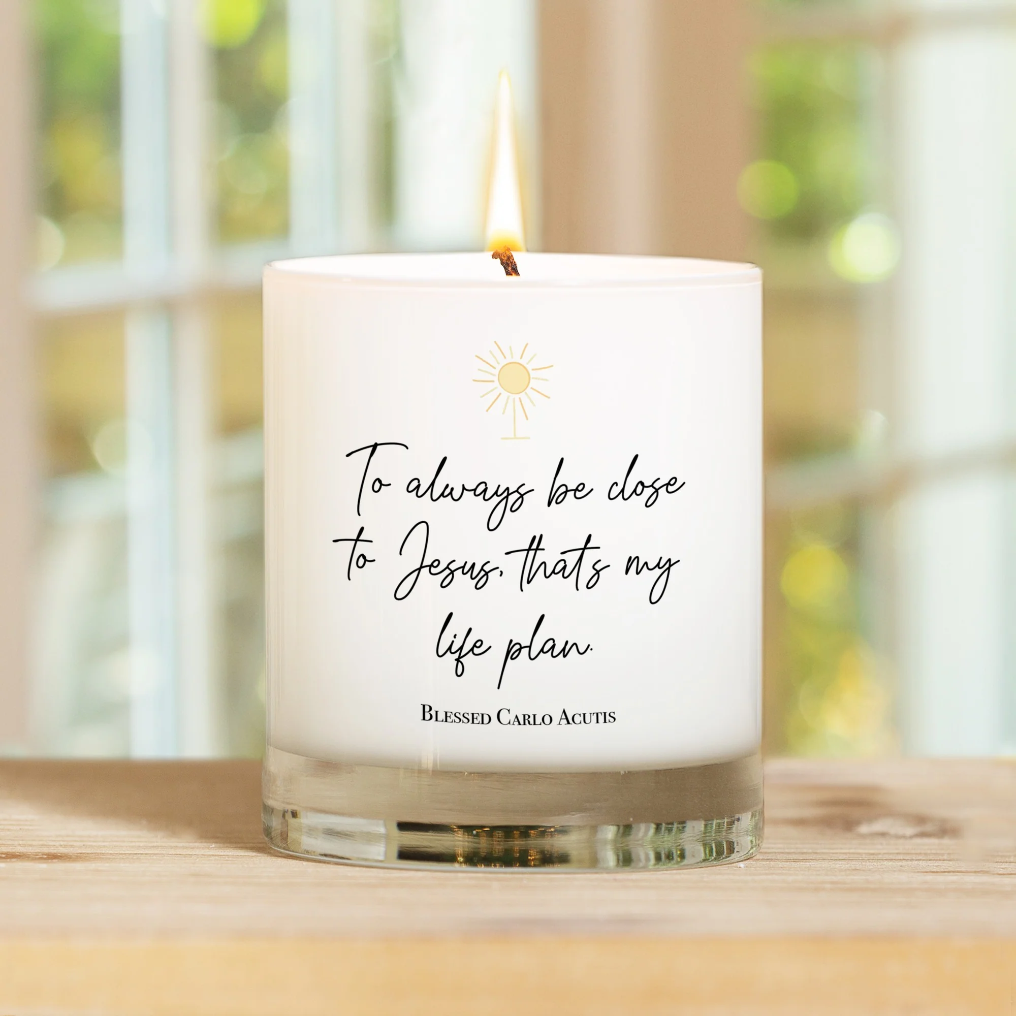 St. Carlo Acutis "My Life Plan" Candle - Image 2