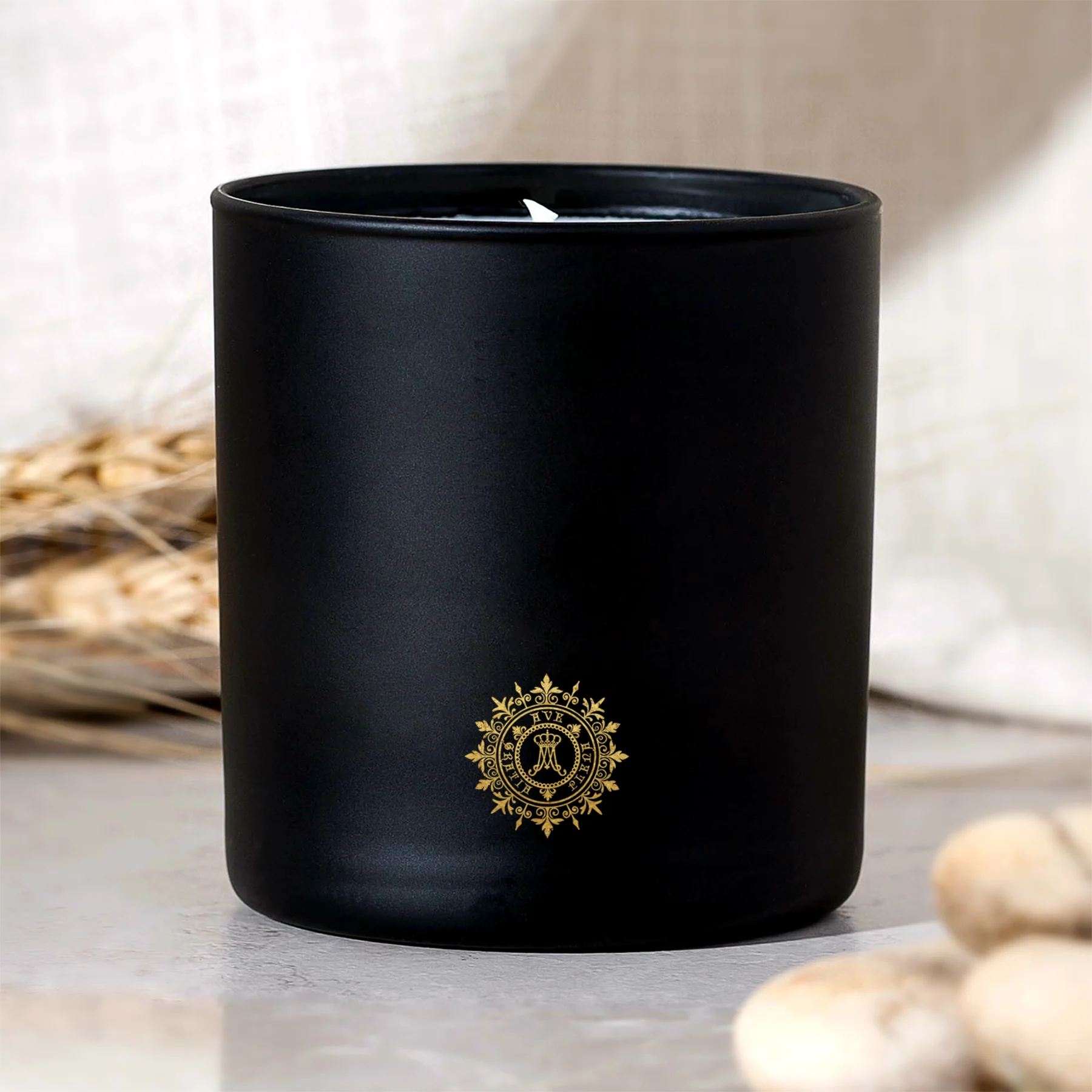 Black & Gold Ave Maria Candle