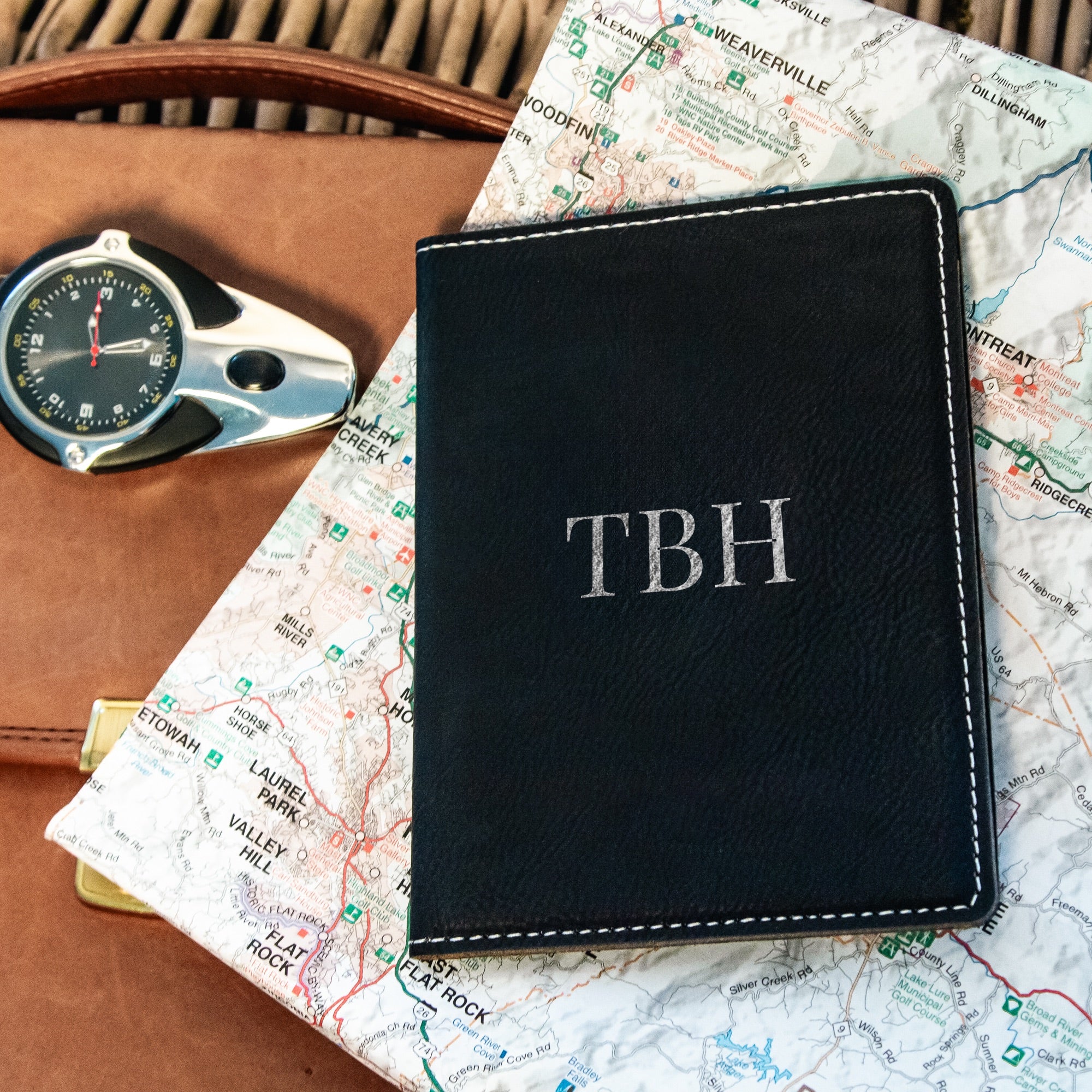Black Personalized Passport Cover
