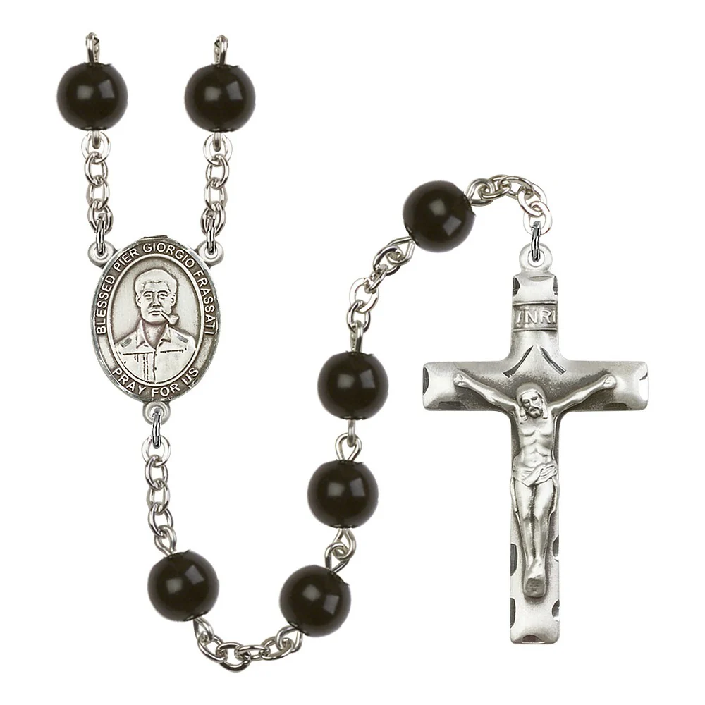 Blessed Pier Giorgio Frassati 7mm Black Onyx Rosary