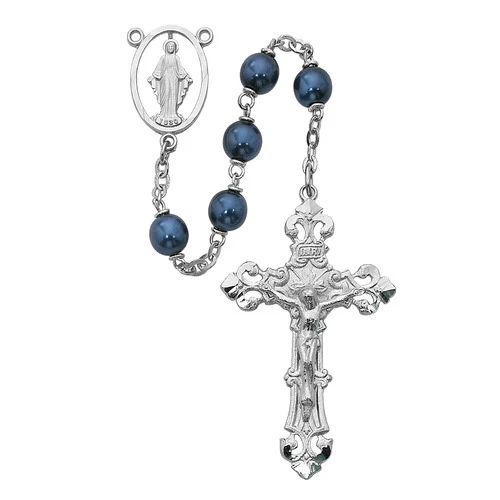 Blue Metallic Rosary