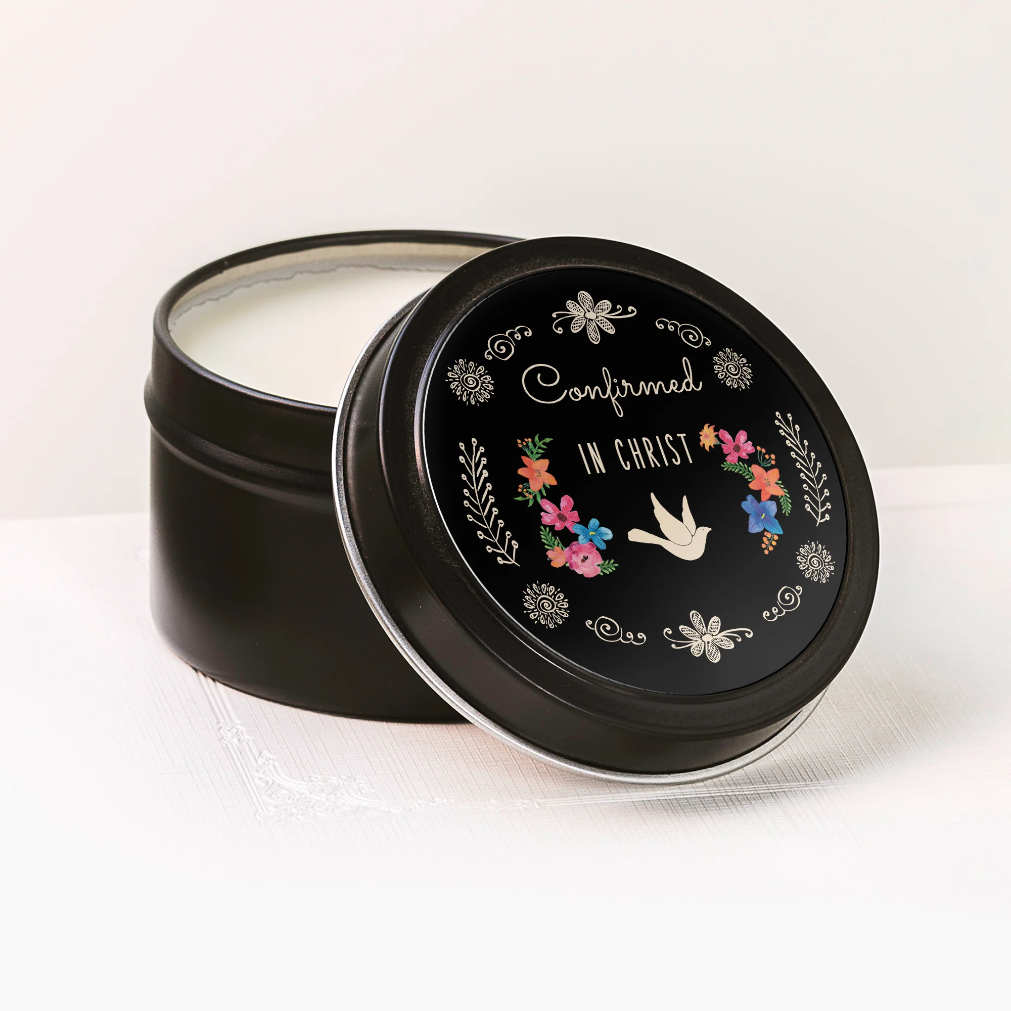 Boho Floral Confirmation Candle Tin - Image 2