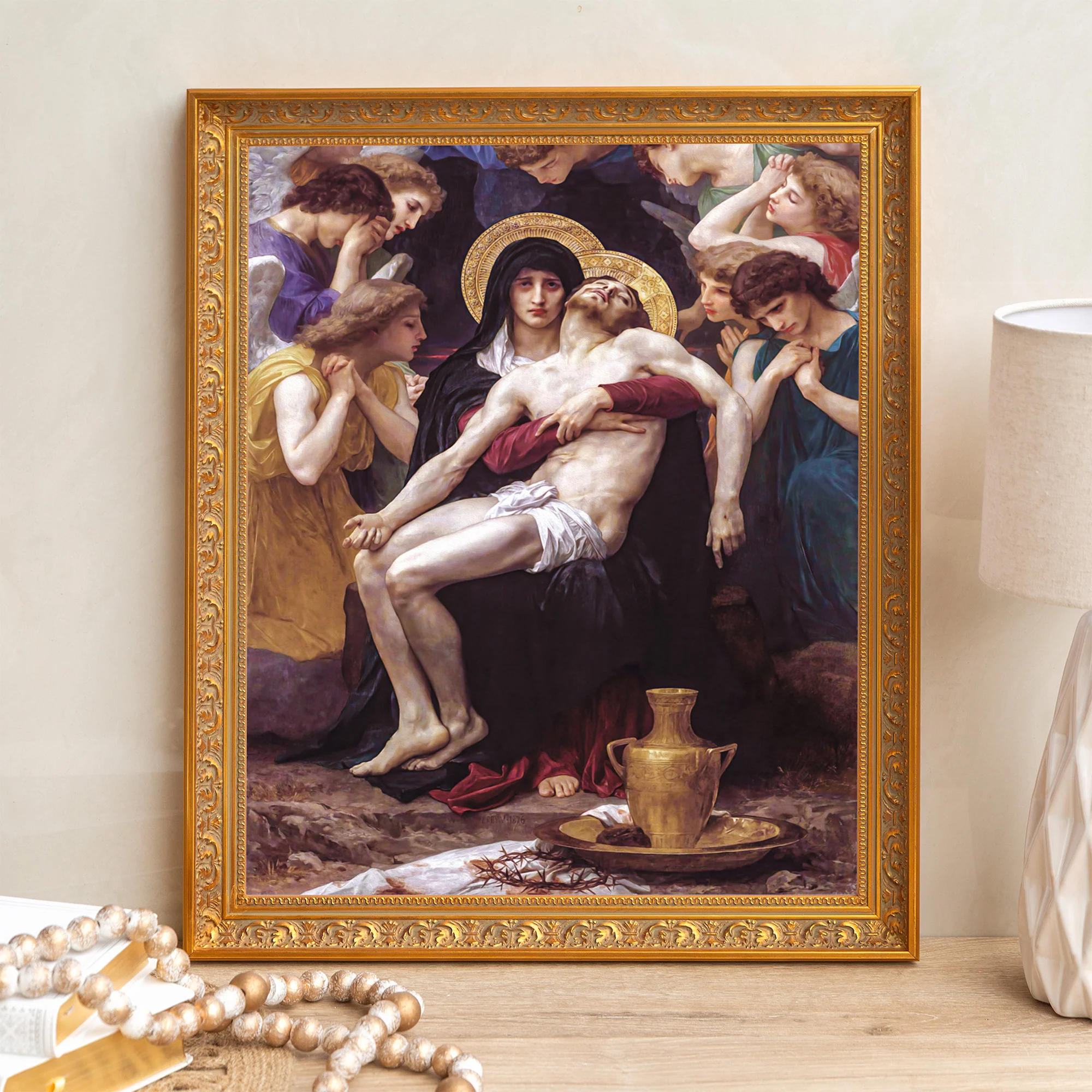 Bouguereau's Pieta Framed Canvas - Sacred Signature Collection - Image 3