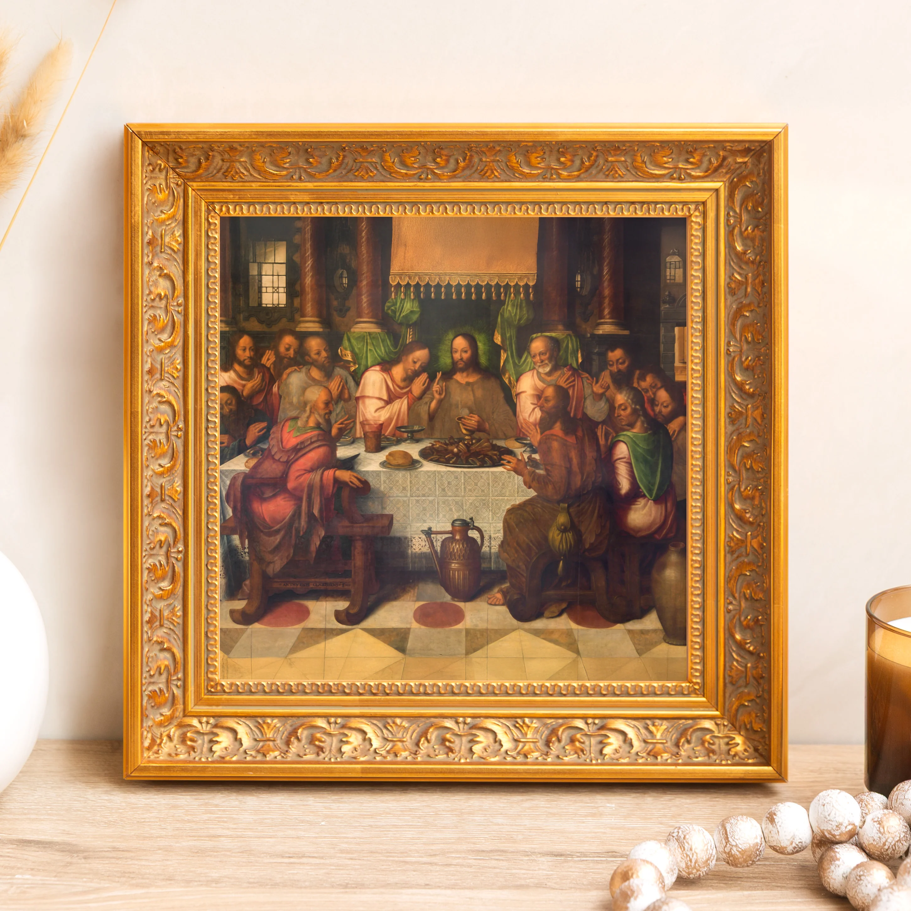Clacius' The Last Supper Framed Canvas - Sacred Mini Collection