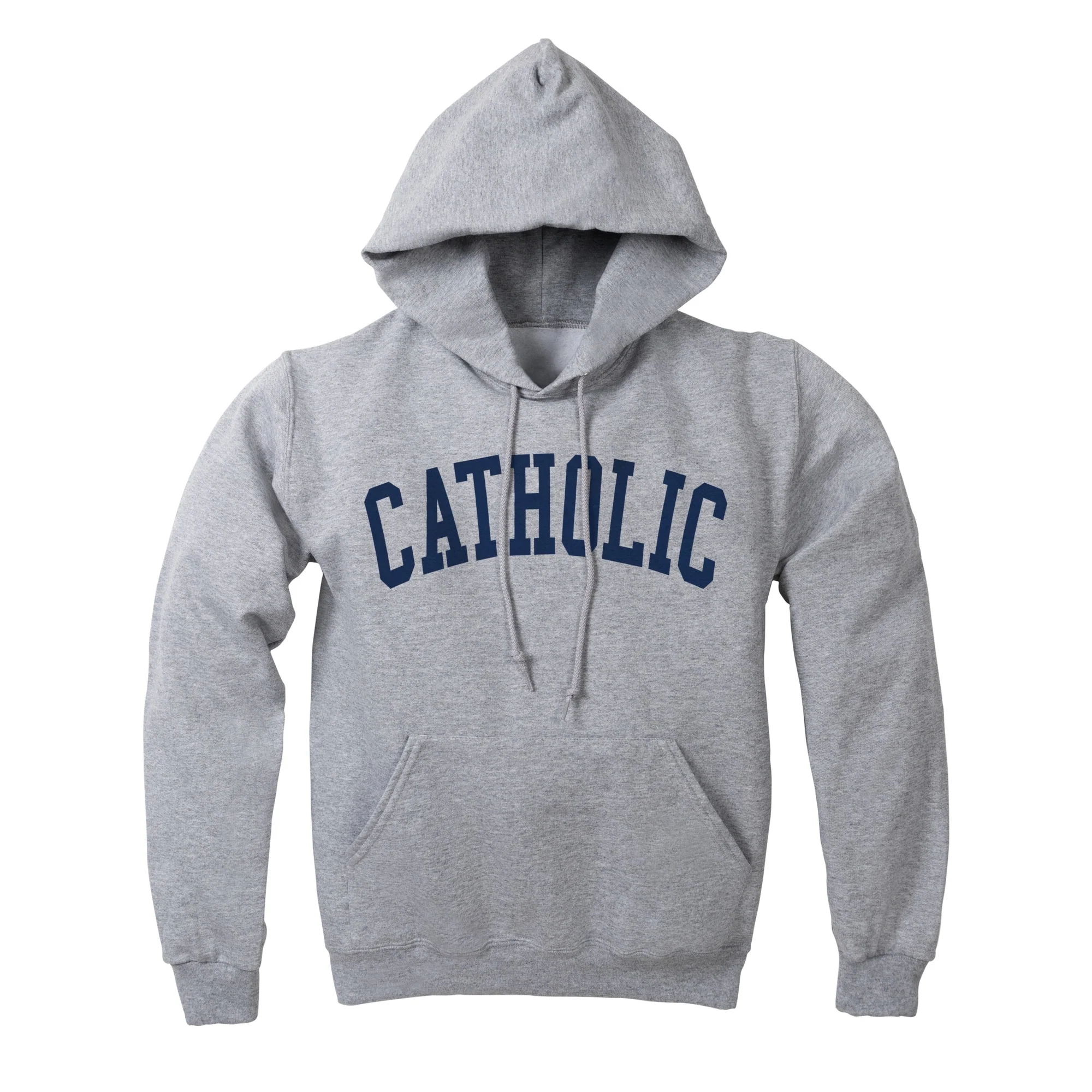 Collegiate Catholic Grey Hooded Sweatshirt - Image 5