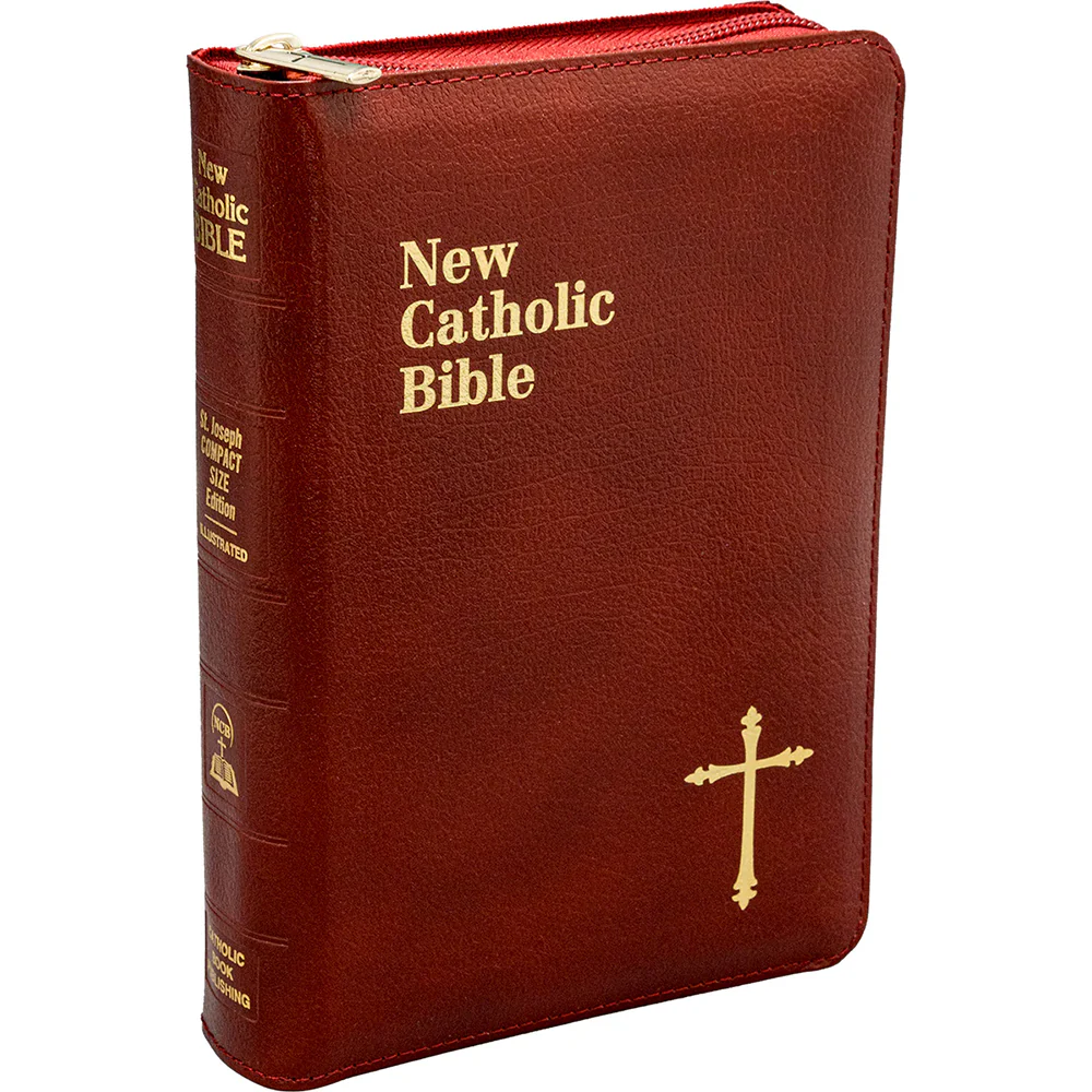 Compact Size St. Joseph New Catholic Bible in Zipper Case - Black or Burgundy - Image 9