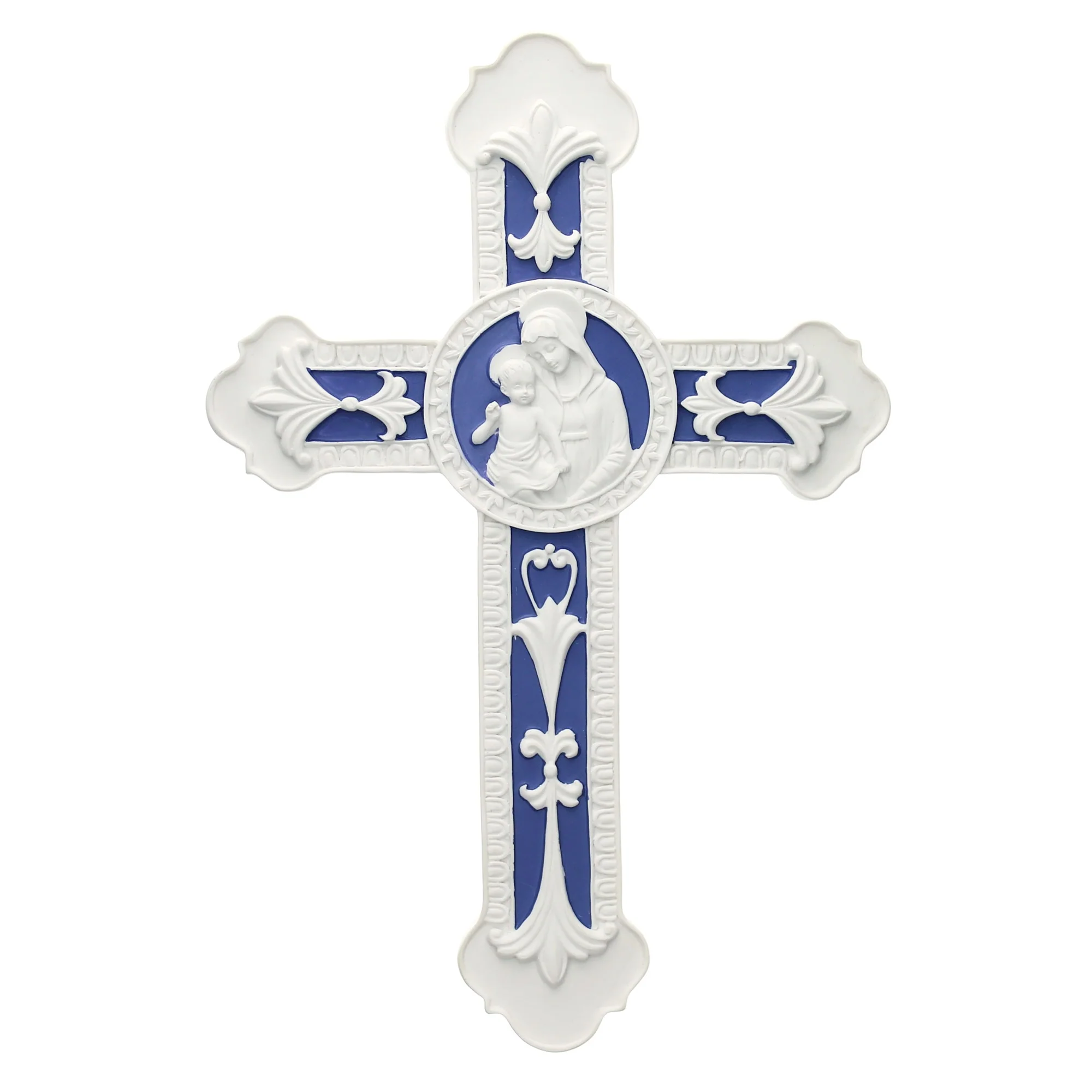 Della Robbia Madonna & Child 9" Cross