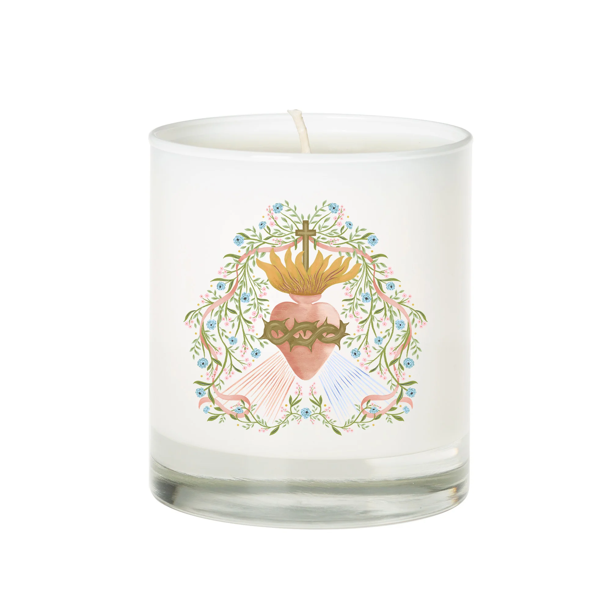 Divine Mercy Sacred Heart Devotional Candle - Image 3