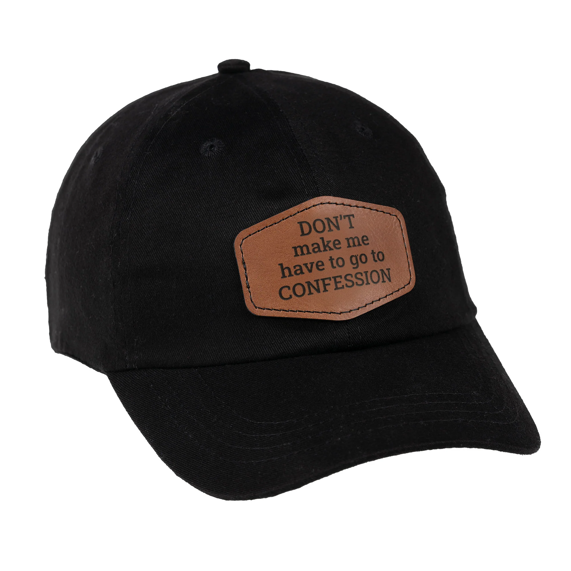 Don't Make Me Go to Confession Leather Patch Ball Cap - Image 2