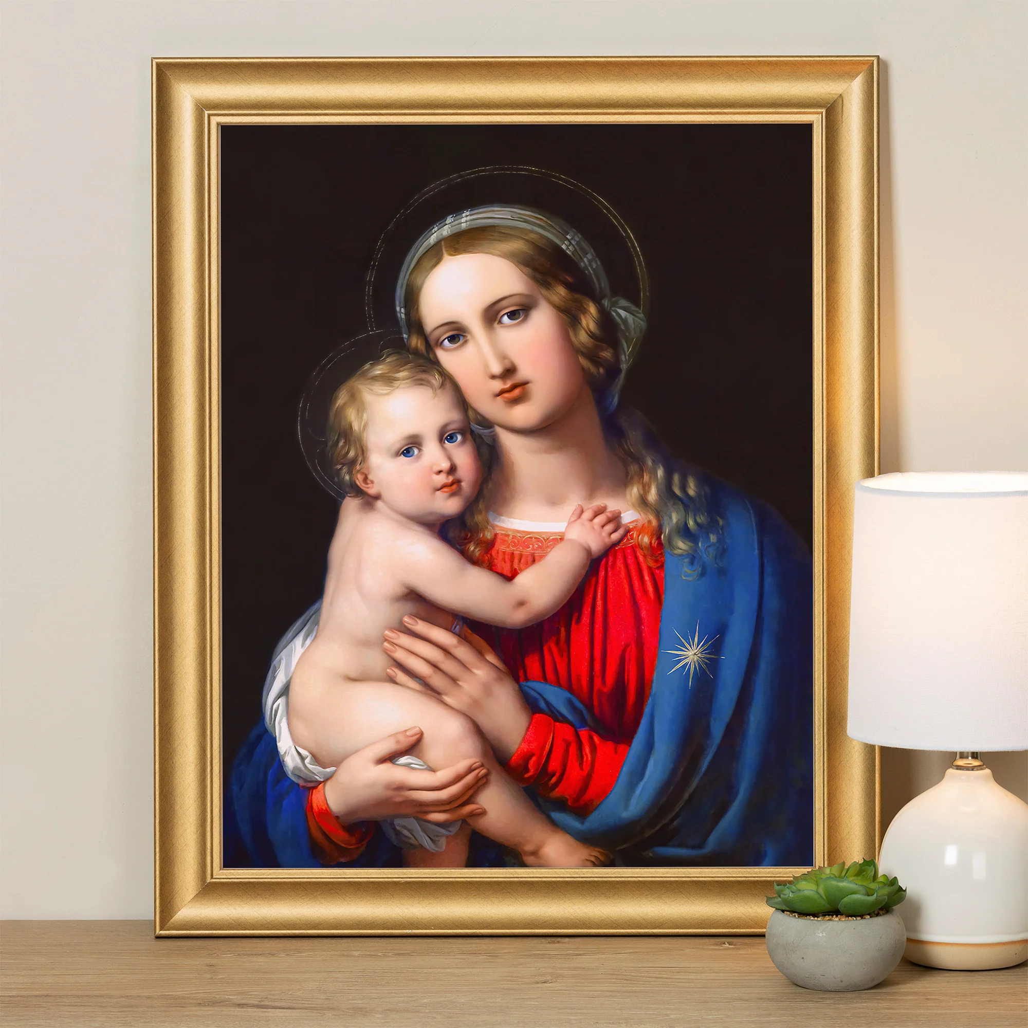 Ender Madonna with Child Gold Framed Print - Multiple Sizes