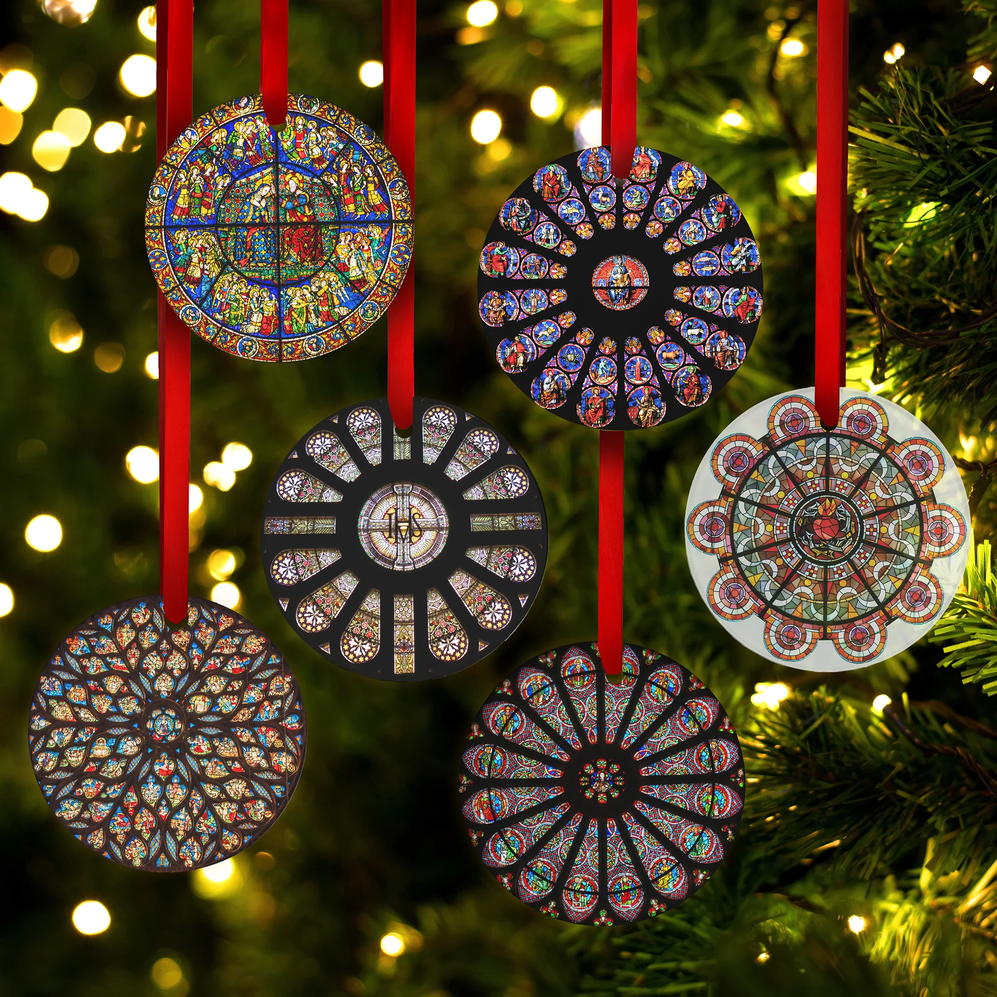 Famous Cathedrals Stained Glass Ornament Collection 2 - Set of 6