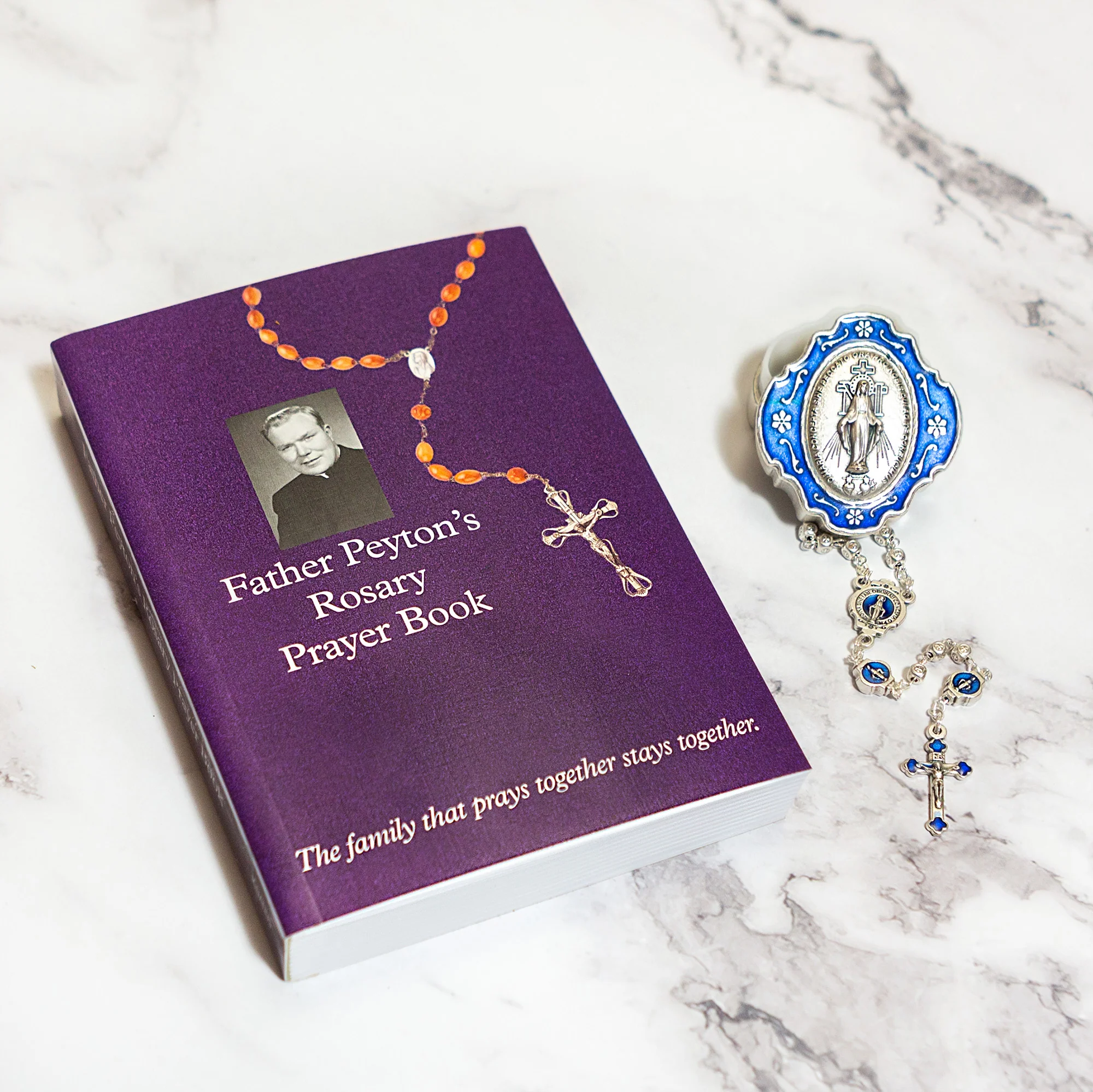 Father Peyton's Rosary Prayer Book & Miraculous Medal Rosary with Blue Enamel Box (Gift Set) - Image 2