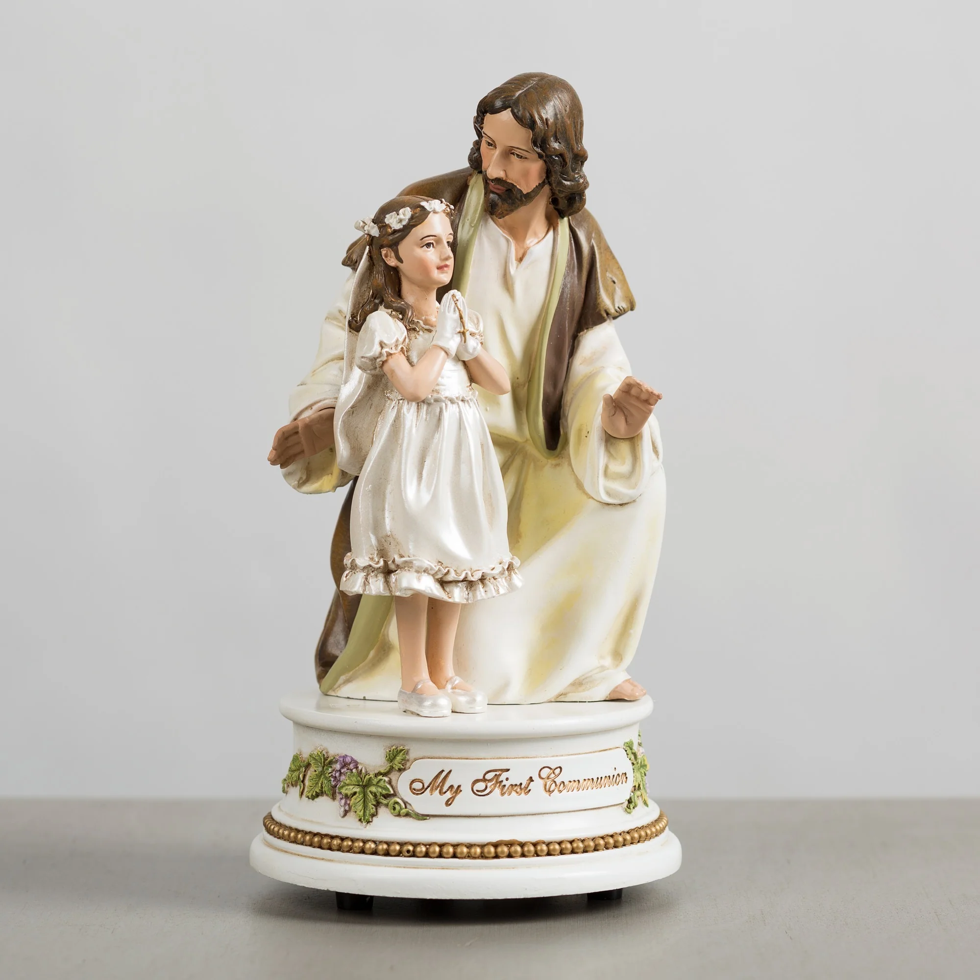 First Communion - Jesus with Girl Musical Figure