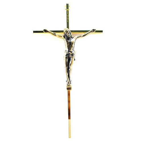 Gold Crucifix w/ Bronze Corpus - 8 inch