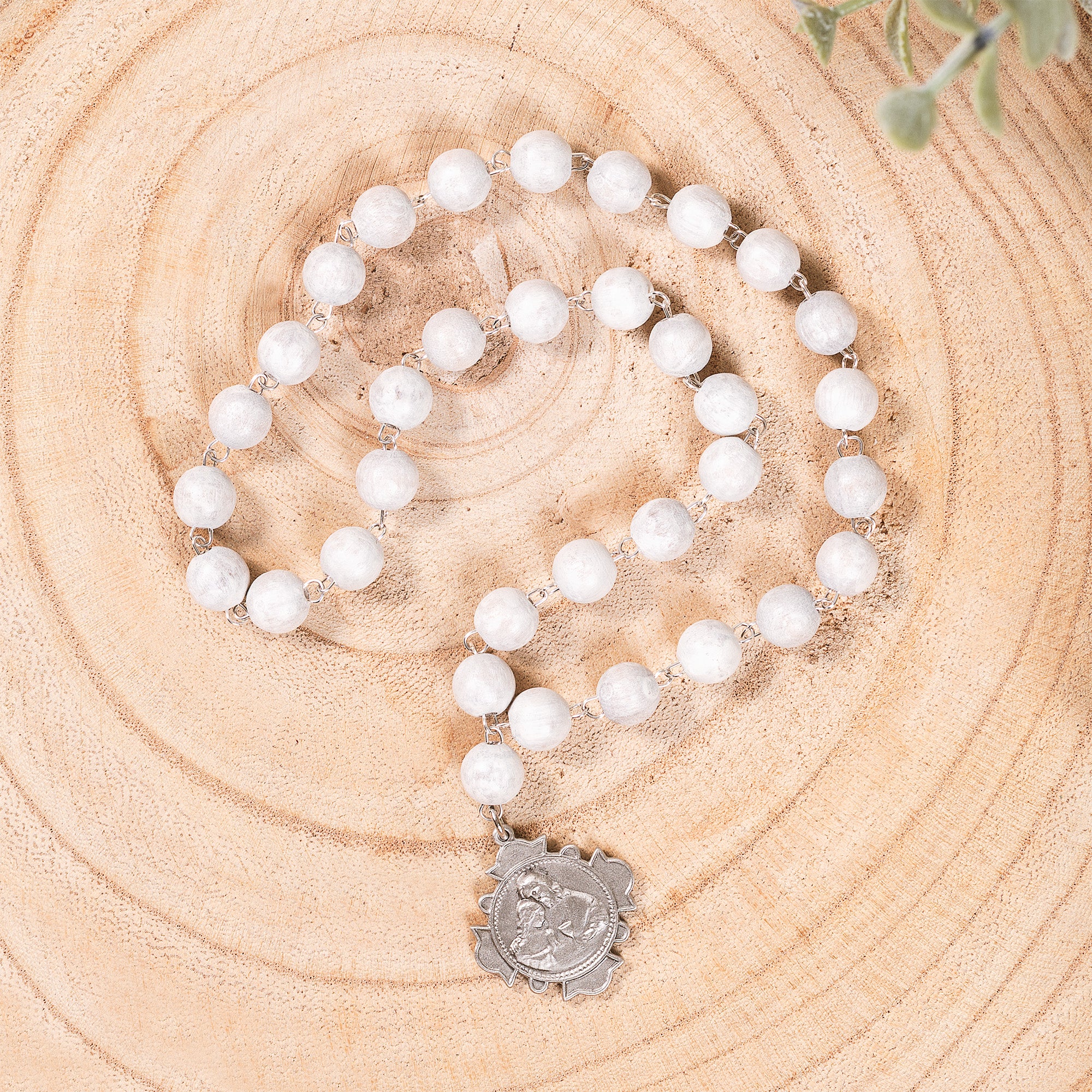Gray Glass Blessed Sacrament Chaplet & Manual for Eucharistic Adoration (Gift Set) - Image 4