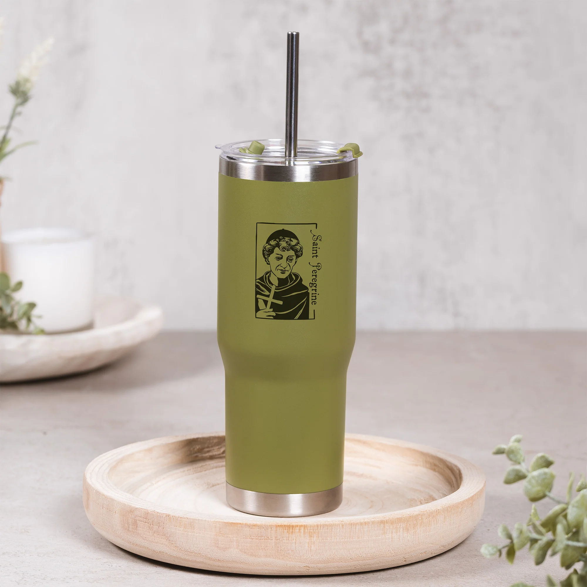 Green St. Peregrine Stainless Steel Tumbler with Straw - Image 4