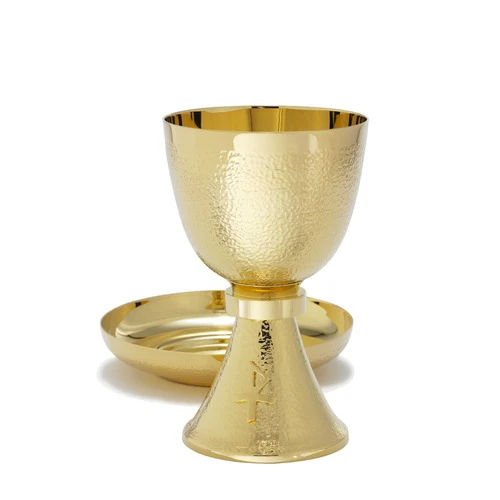Hammered Texture Chalice Set and Bowl Paten