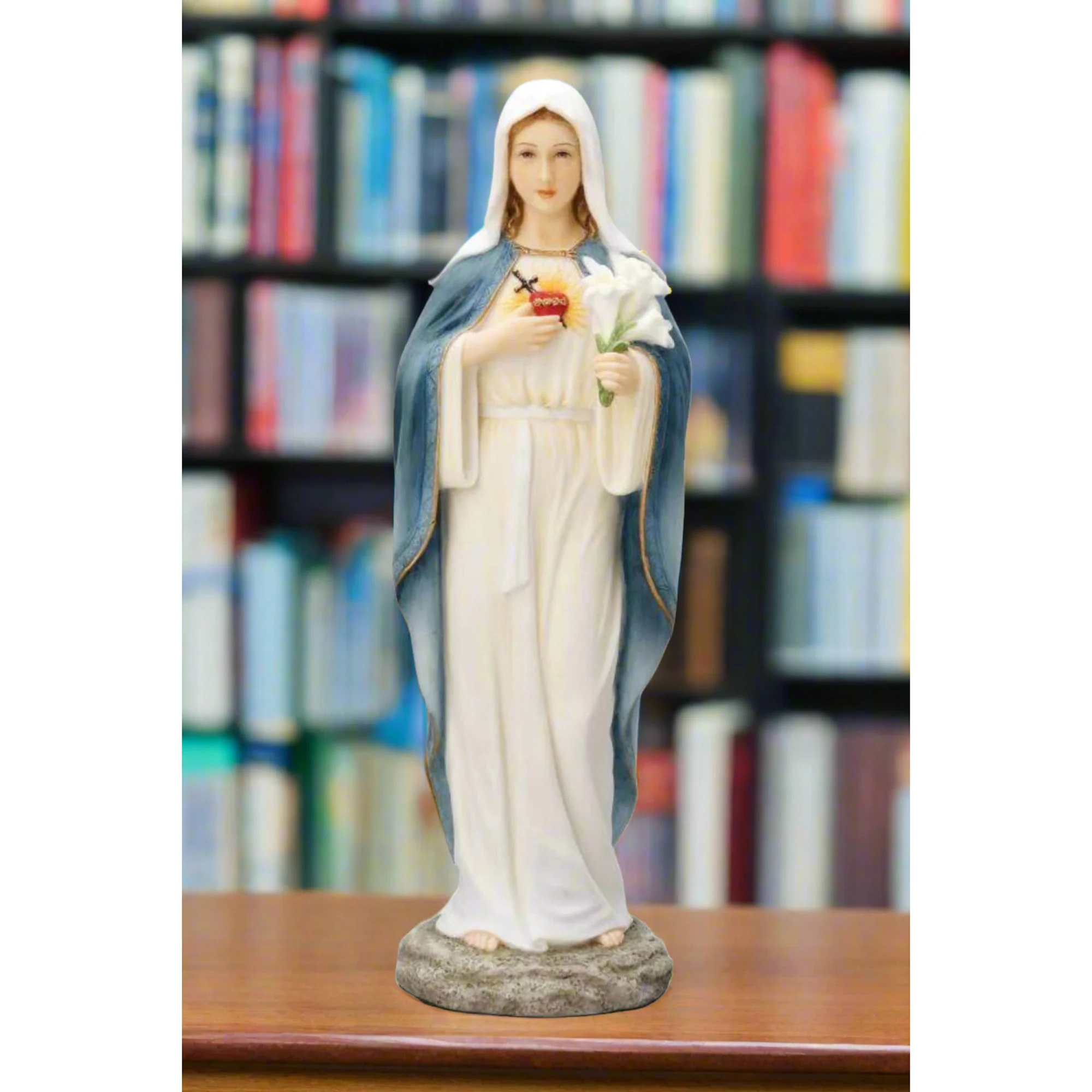 Hand Painted Immaculate Heart of Mary Statue - 8"