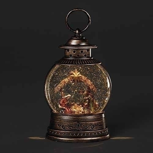 Holy Family Print Bronze Swirl LED Lantern - Image 3