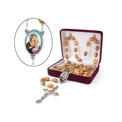 Holy Land Mary Queen of Heaven Olive Wood Rosary