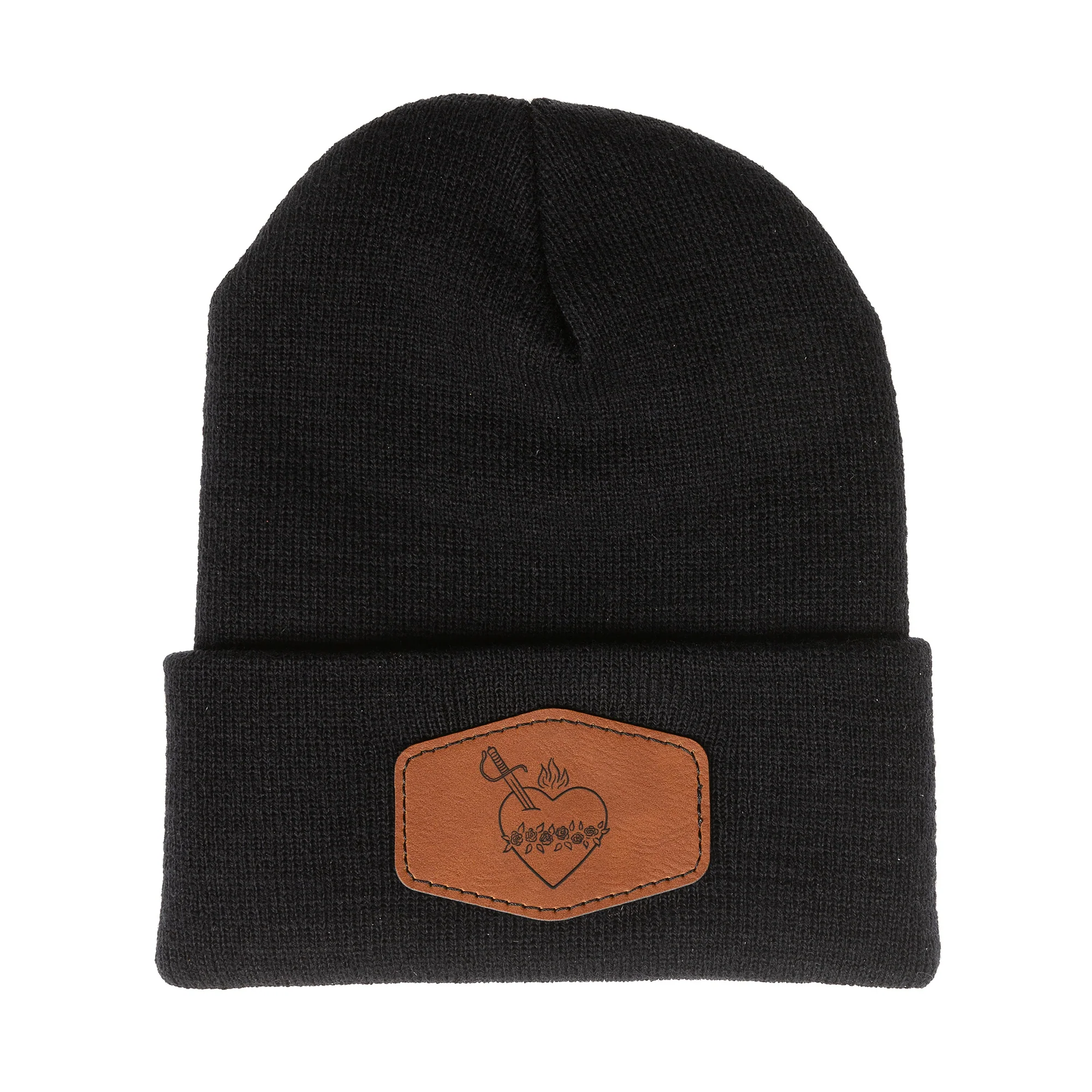 Immaculate Heart Leather Patch Beanie - Image 3