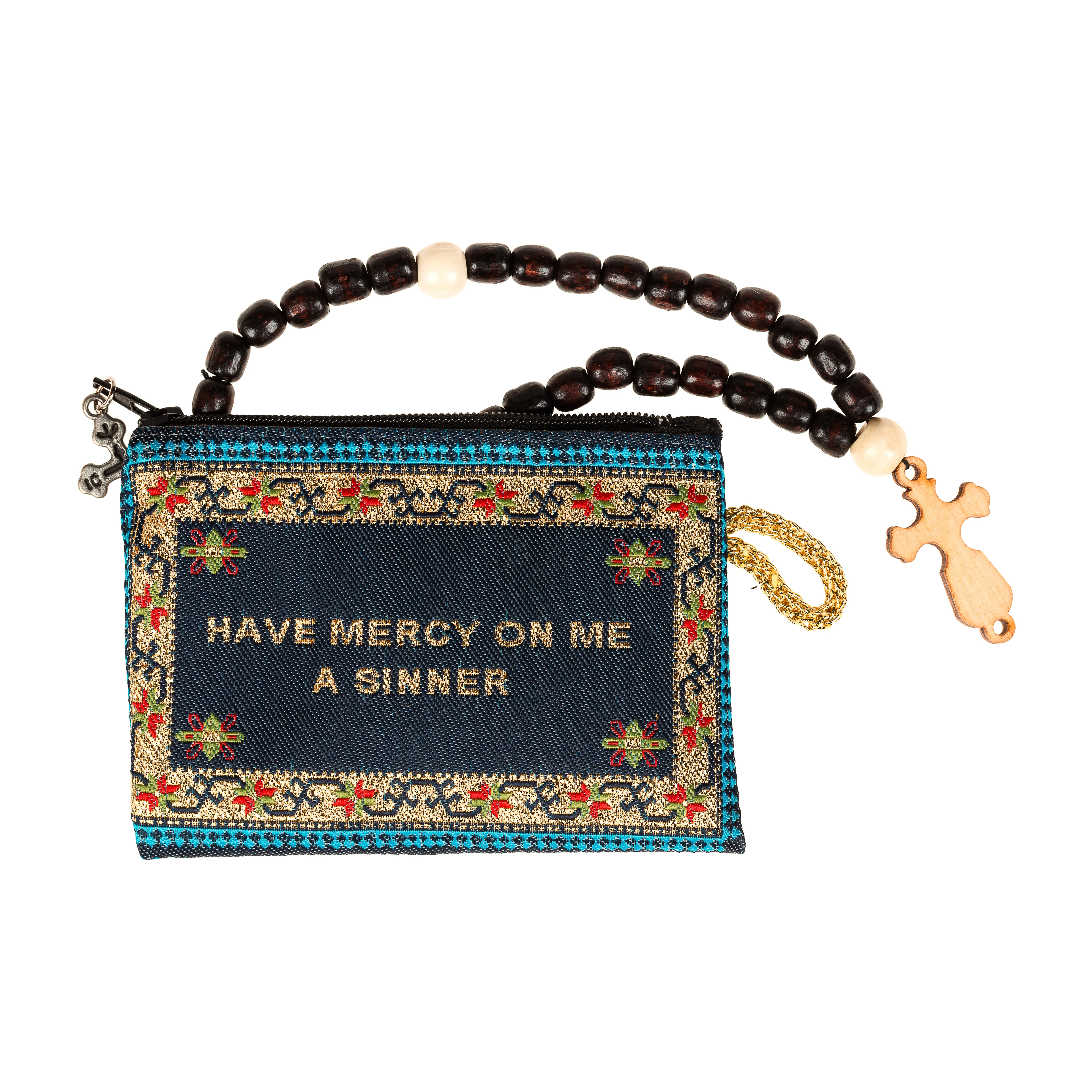 Jesus Prayer Pouch & Wooden Prayer Beads-30 Knot - Image 2