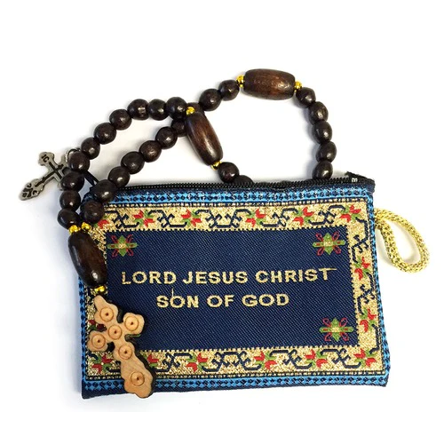 Jesus Prayer Pouch & Wooden Prayer Beads-30 Knot - Image 3