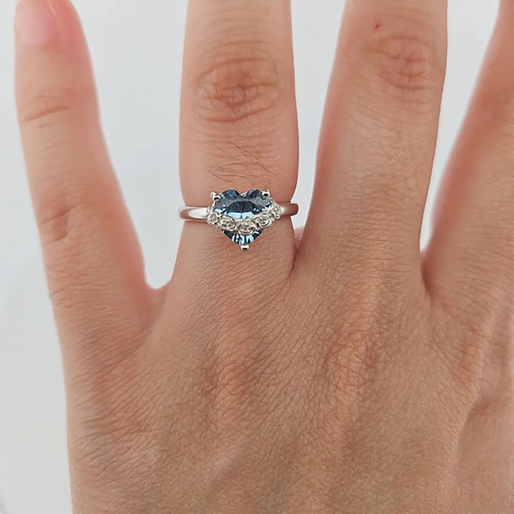 Jeweled Immaculate Heart Ring - Silver or Gold - Image 3