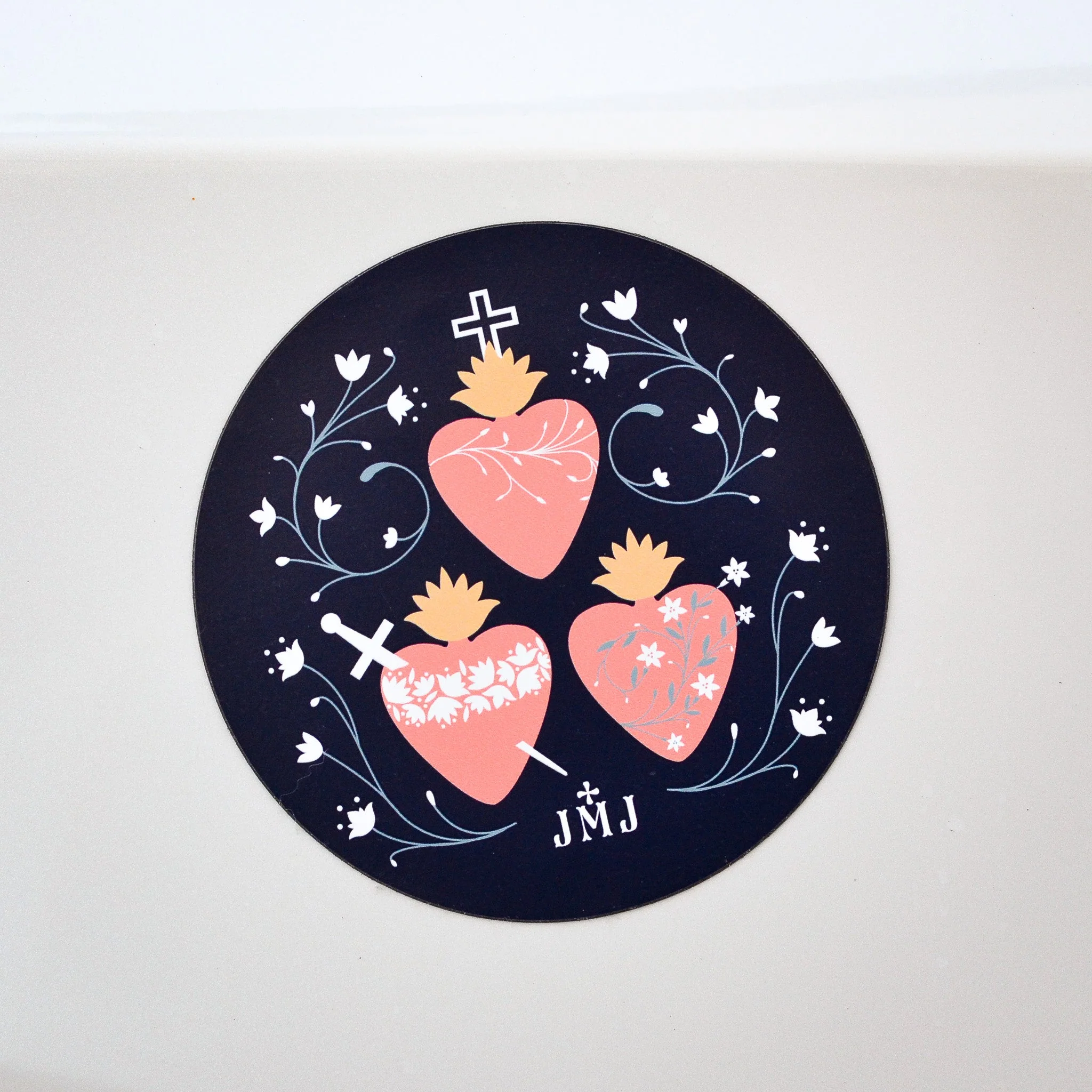 JMJ Three Hearts Car Magnet