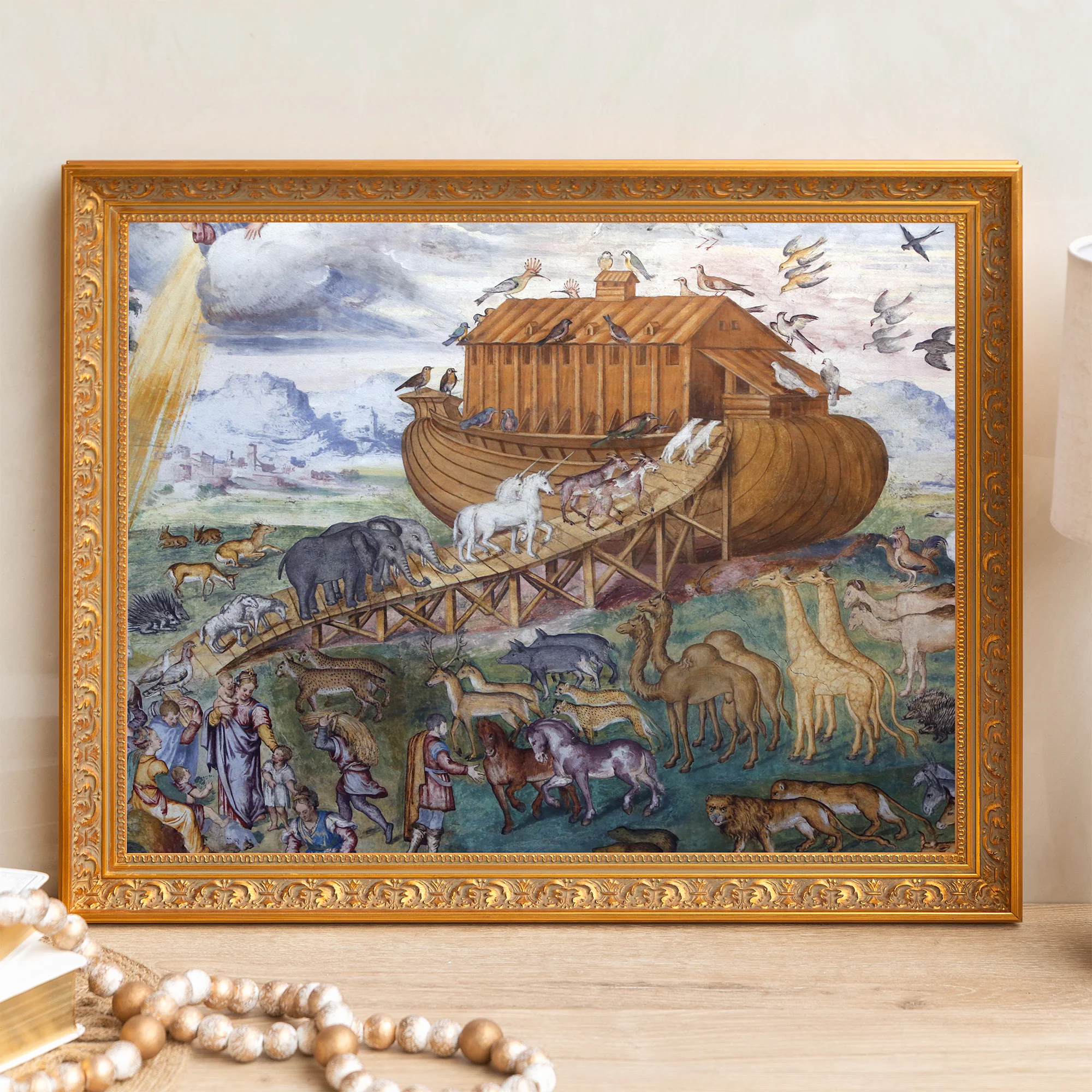 Luini's Noah's Ark Framed Canvas - Sacred Signature Collection