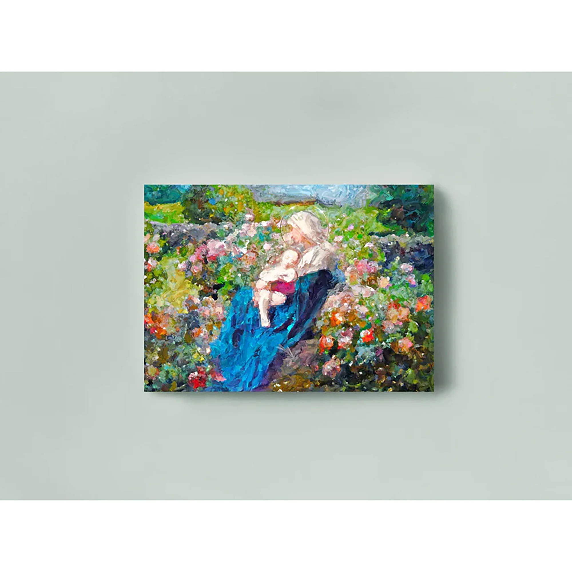 Madonna & Child Among the Flowers Unframed Print - 8" x 10" - Image 3