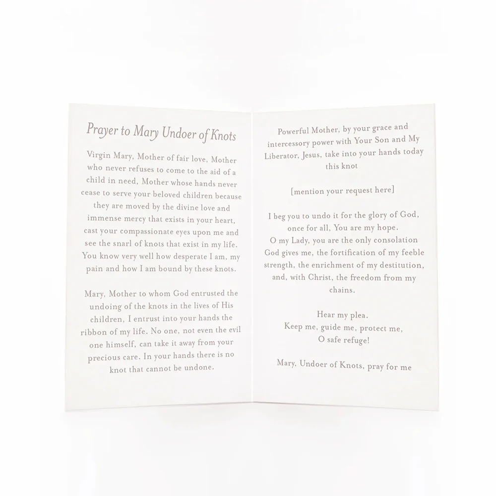 Mary Undoer of Knots Folded Prayer Card - Image 2