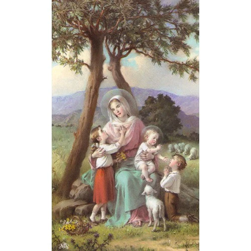 Mary w/ Children Personalized Prayer Card (Priced Per Card) - Image 2