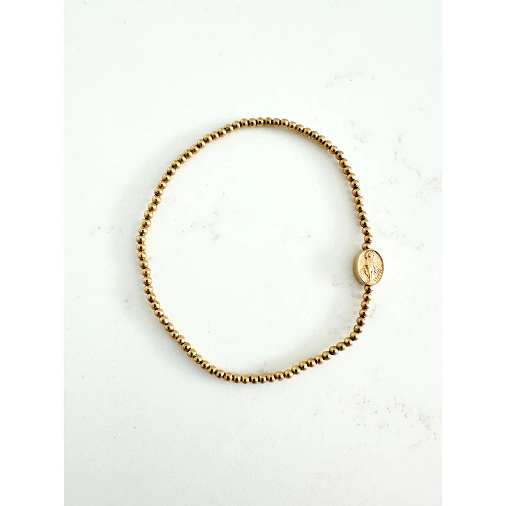Marian Medal Beaded Stretch Bracelet - Multiple Colors - Image 8