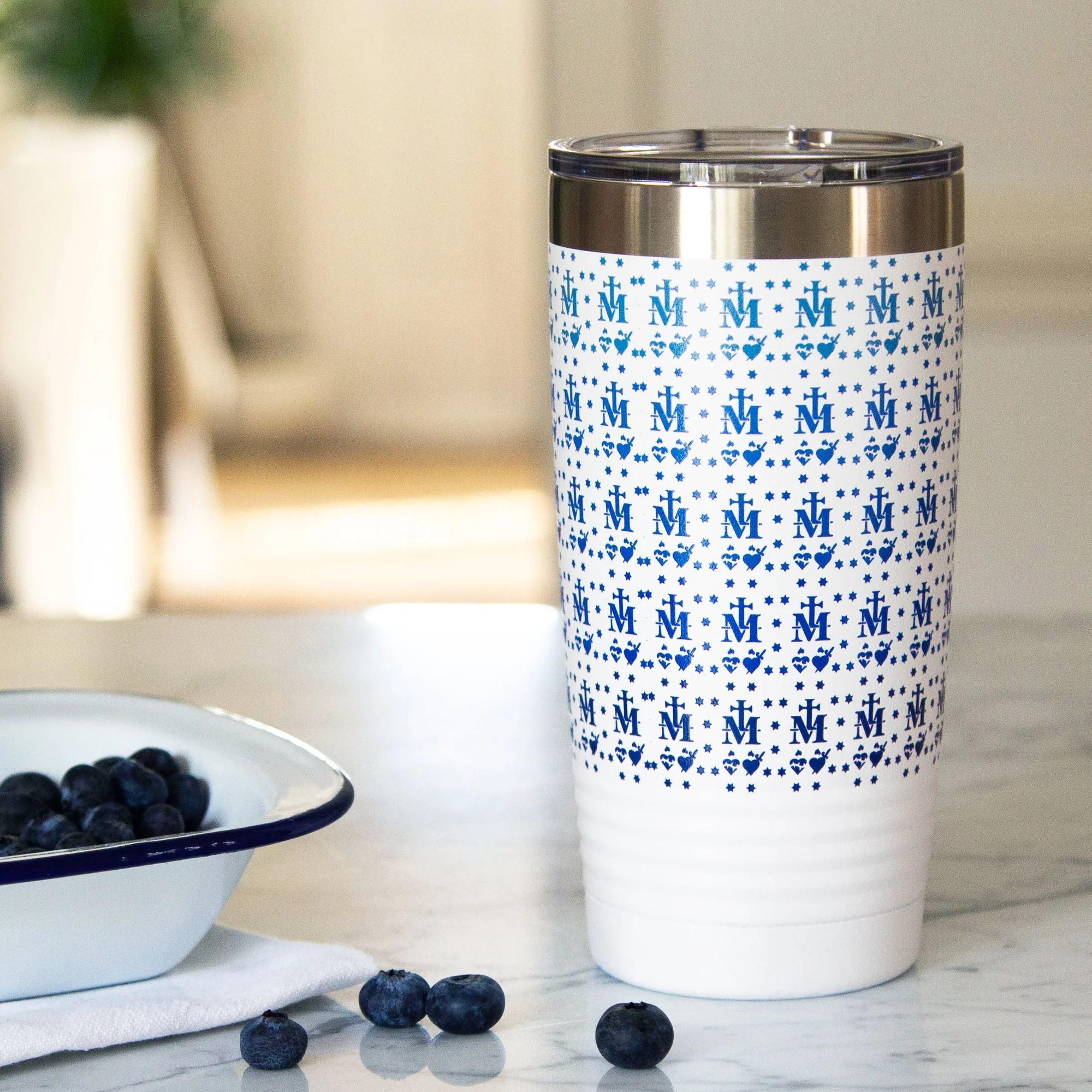 Miraculous Medal Insulated White 20oz Tumbler