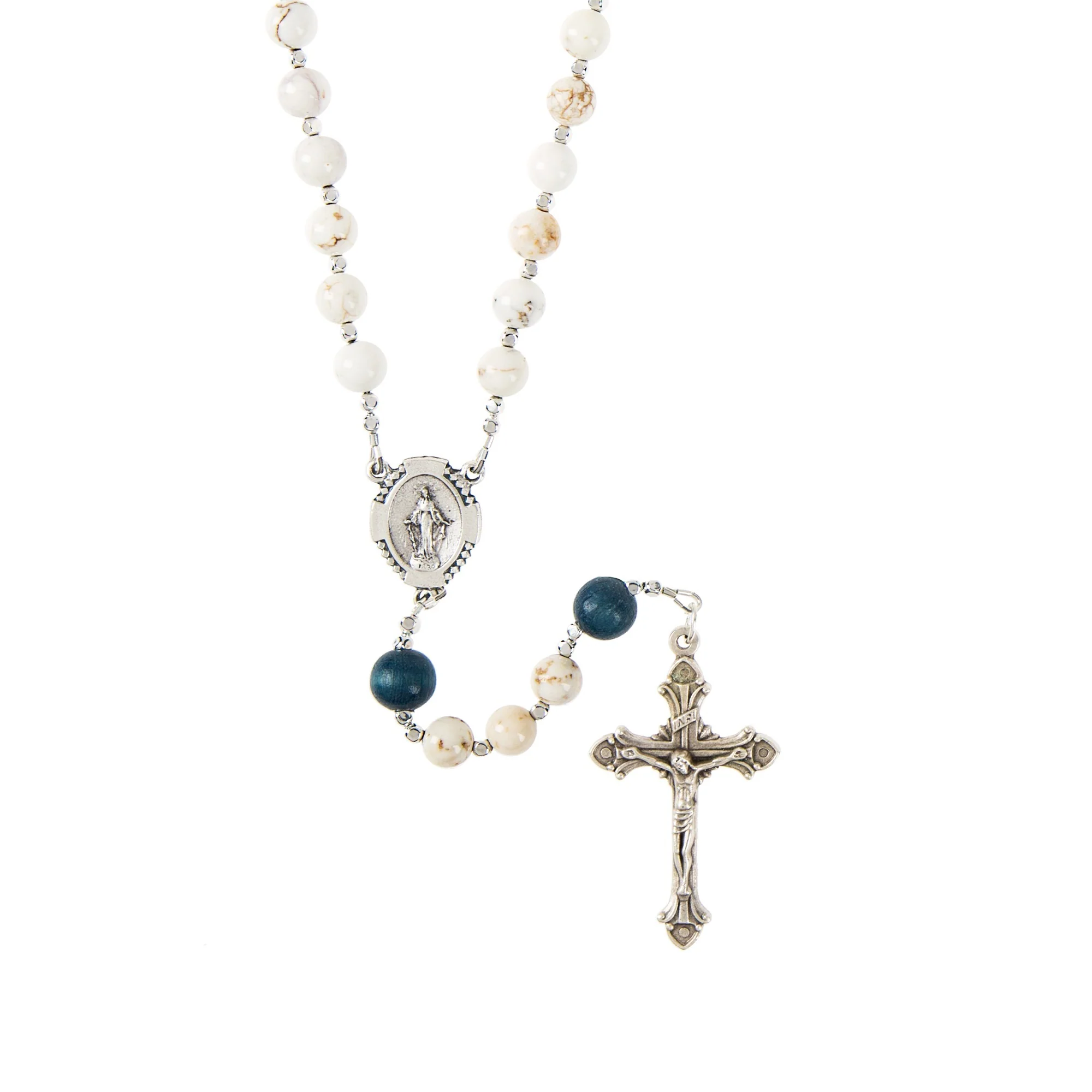 Miraculous Medal Magnesite Rosary - Image 2