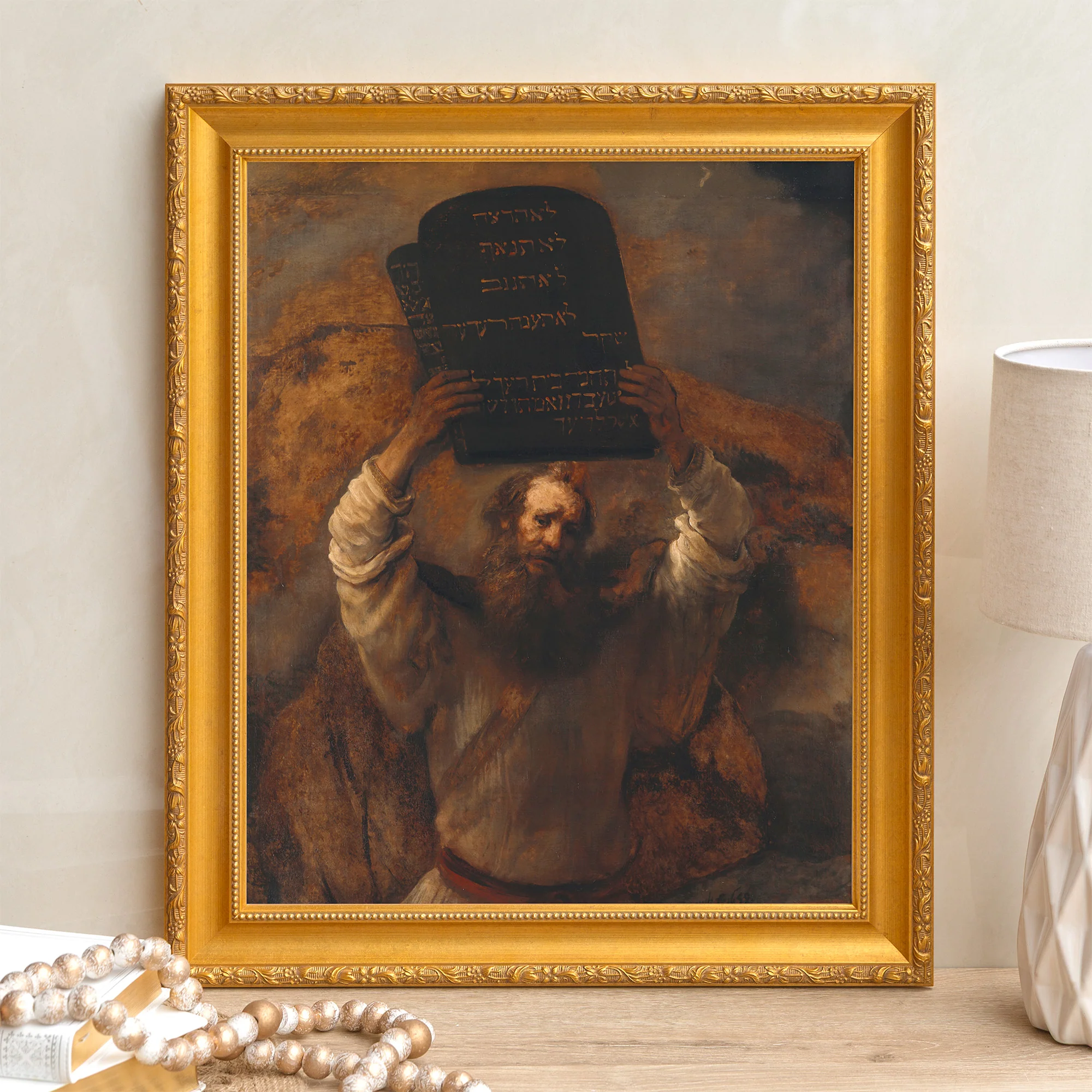 Moses with the Ten Commandments Framed Canvas - Sacred Signature Collection - Image 6