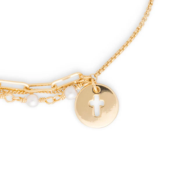 Multi-Strand Pearl & Charm First Communion Bracelet