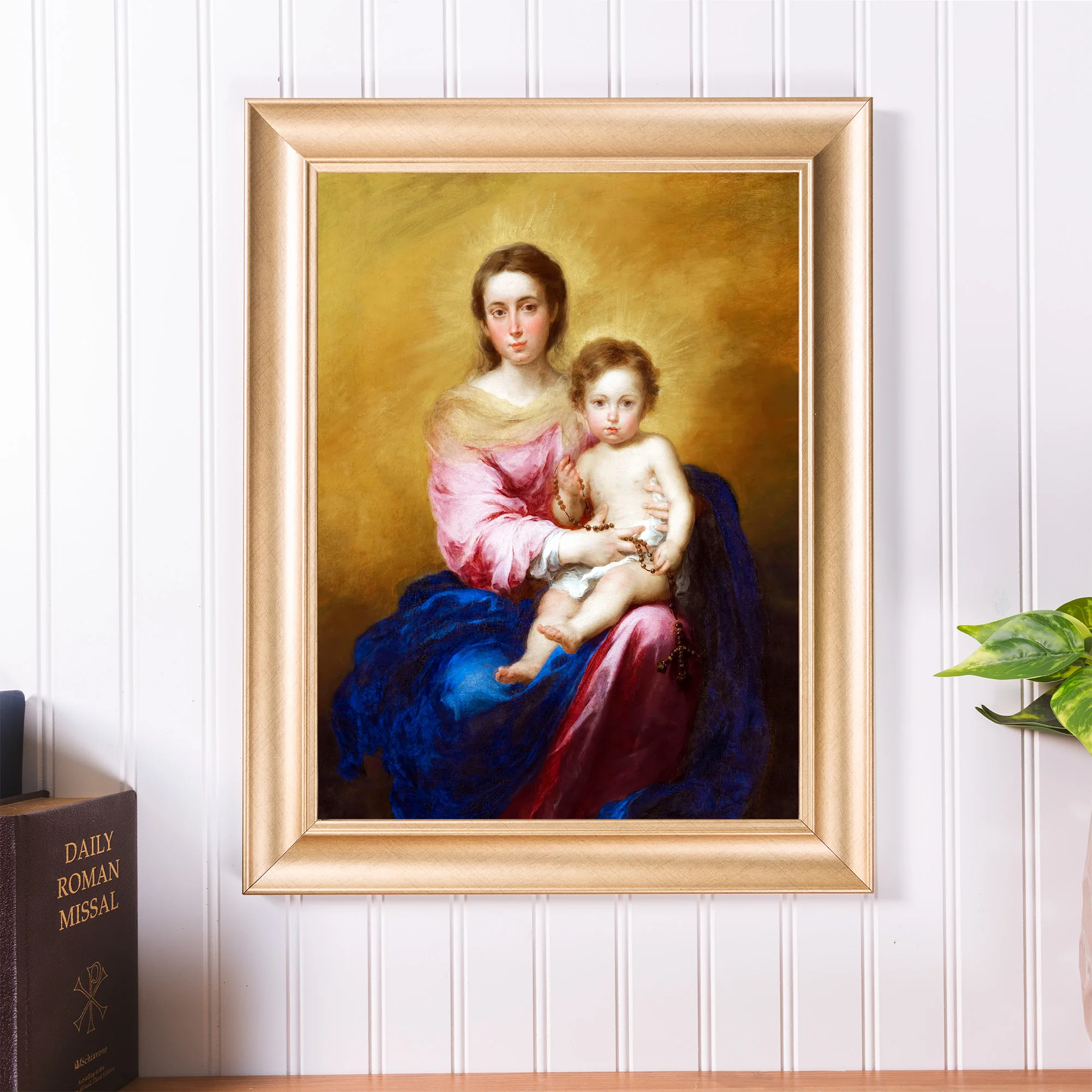 Murillo Madonna of the Rosary Gold Framed Print - Multiple Sizes - Image 4