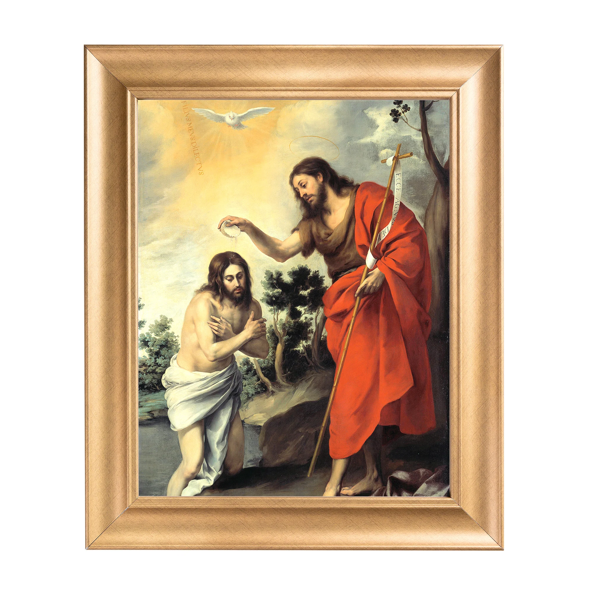 Murillo's Baptism of Christ Antique Gold Framed Print - Multiple Sizes - Image 3