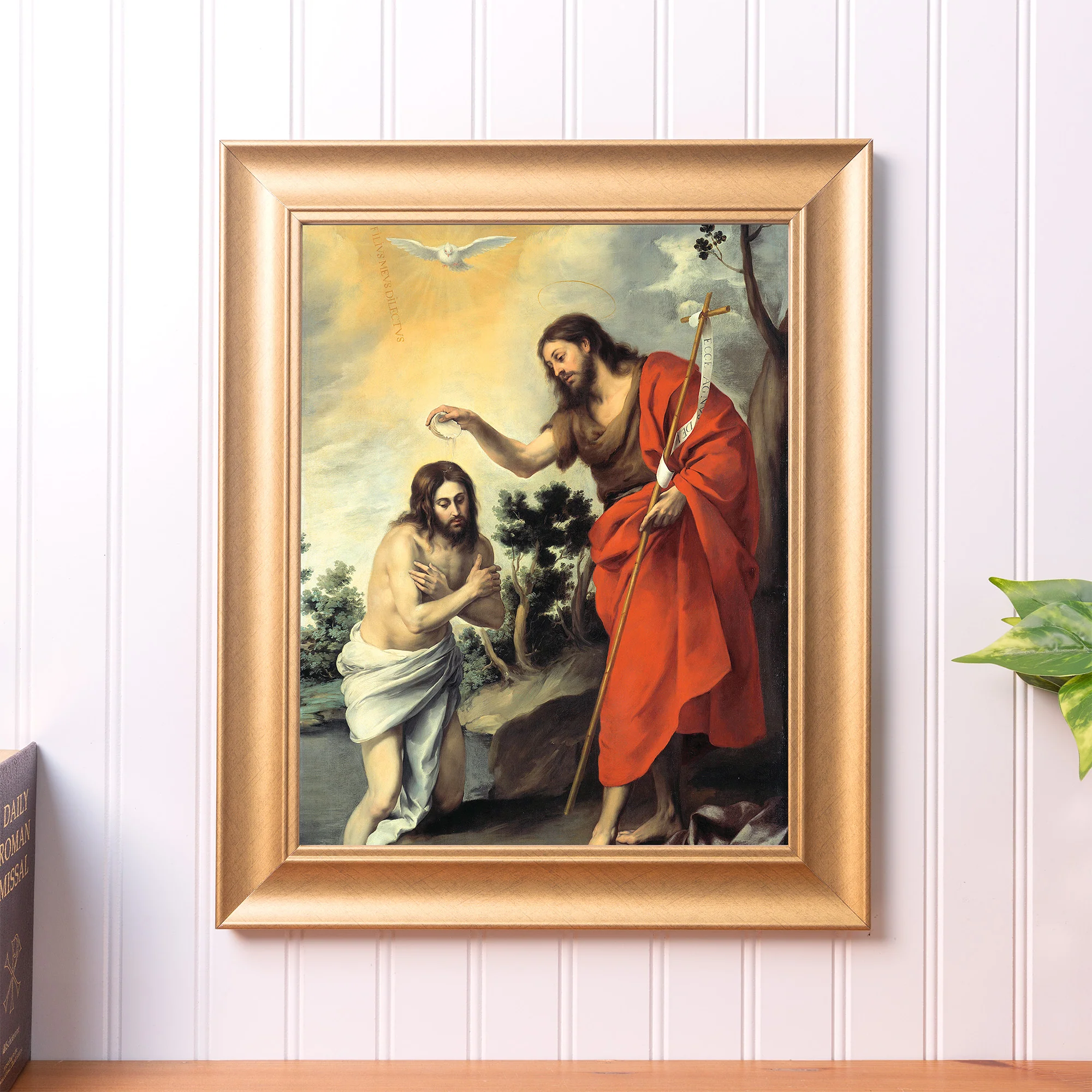 Murillo's Baptism of Christ Antique Gold Framed Print - Multiple Sizes - Image 4