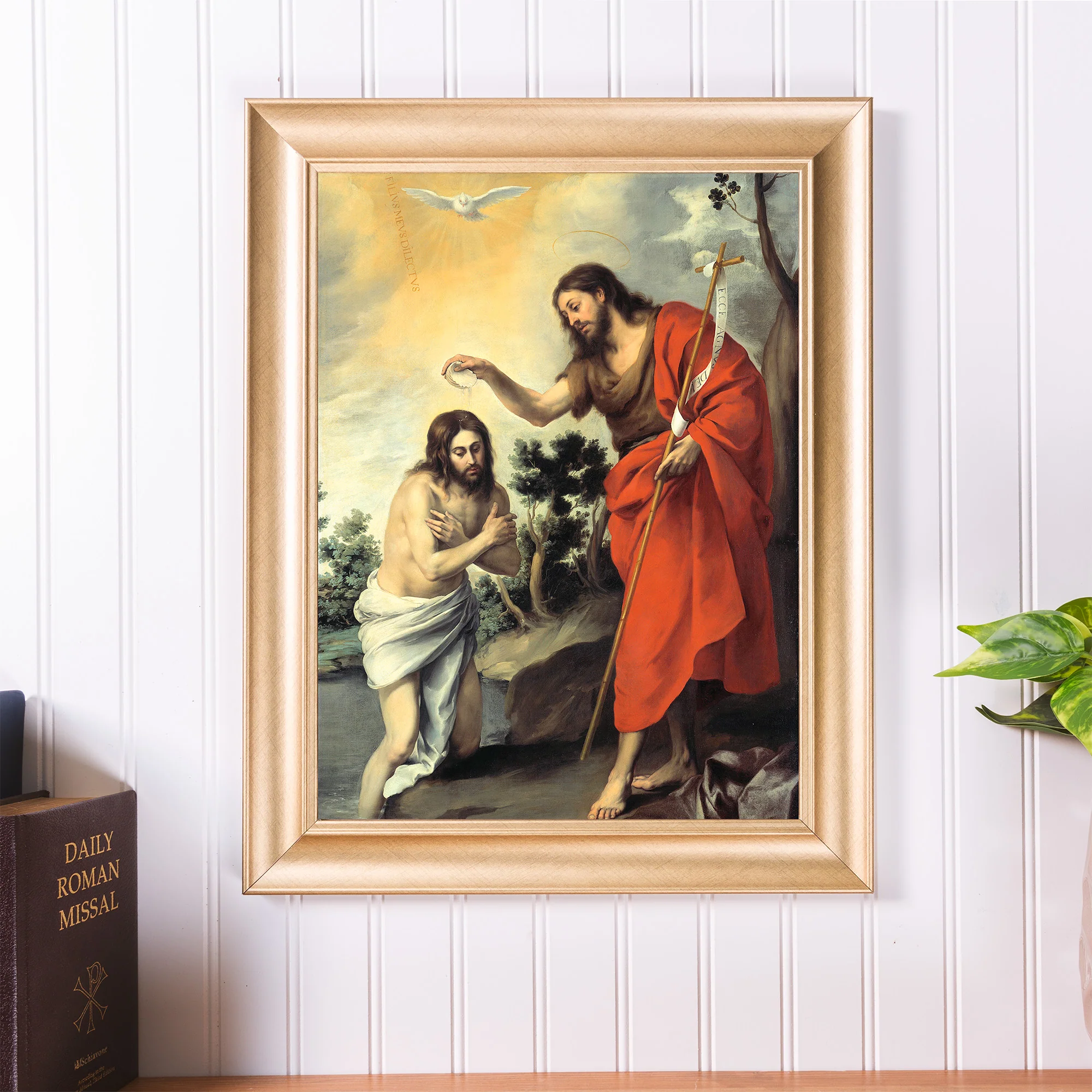 Murillo's Baptism of Christ Antique Gold Framed Print - Multiple Sizes - Image 6