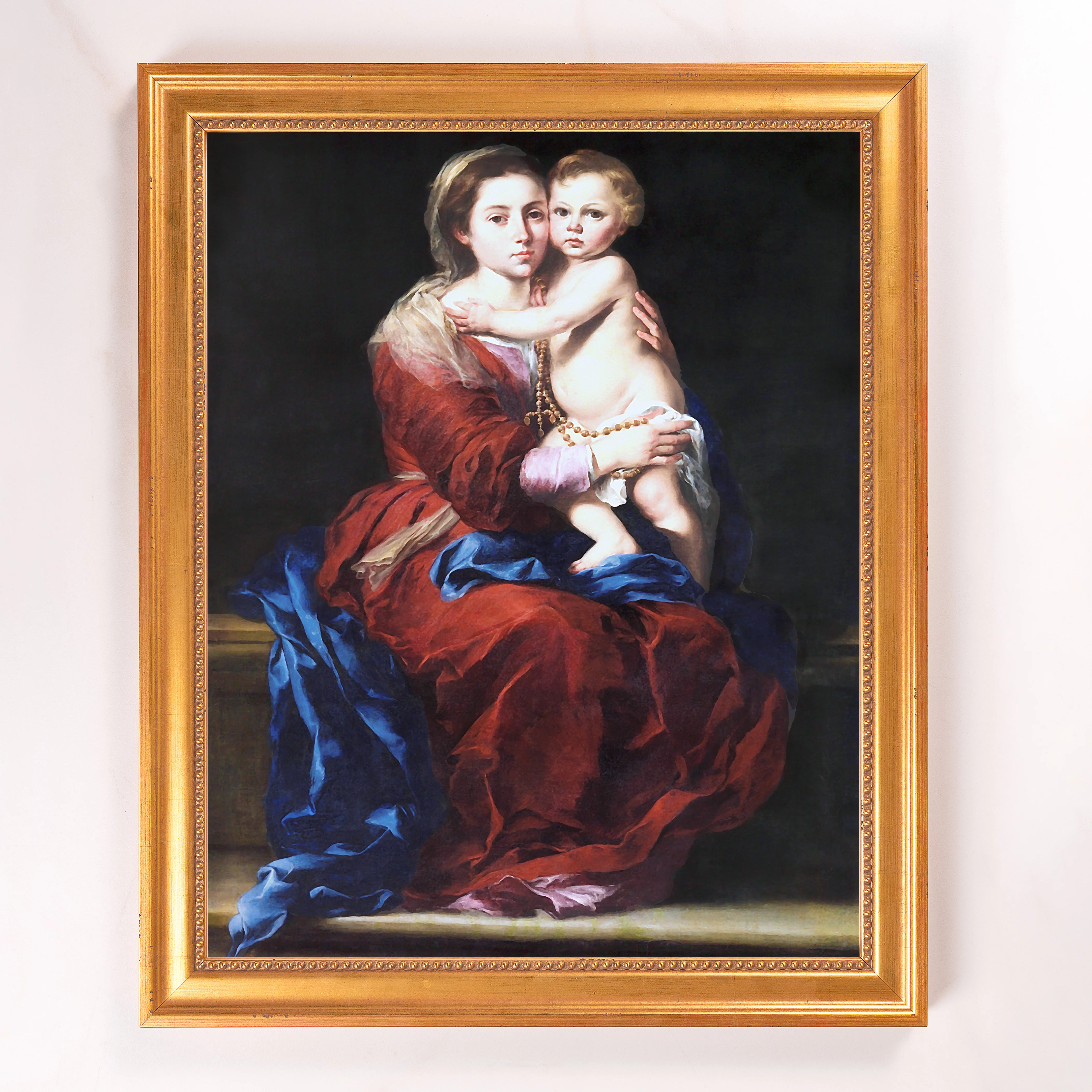 Murillo's Our Lady of the Rosary Framed Canvas - Sacred Signature Collection - Image 2
